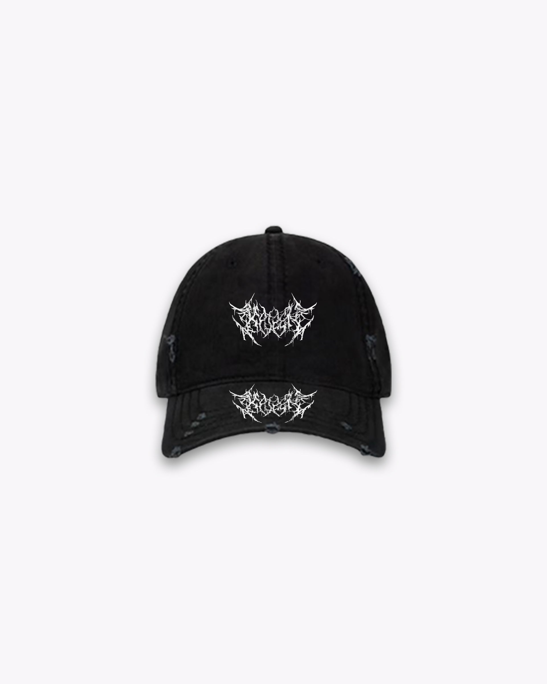 DISTRESSED DEATH METAL CAP - BLACK