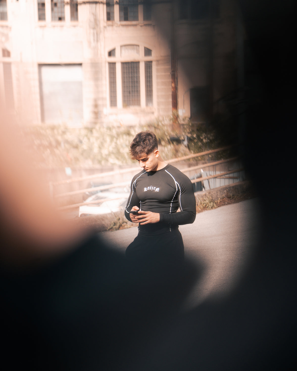 LONGSLEEVE COMPRESSION T-SHIRT - CONTRAST STITCH / BLACK – Kaizen ...