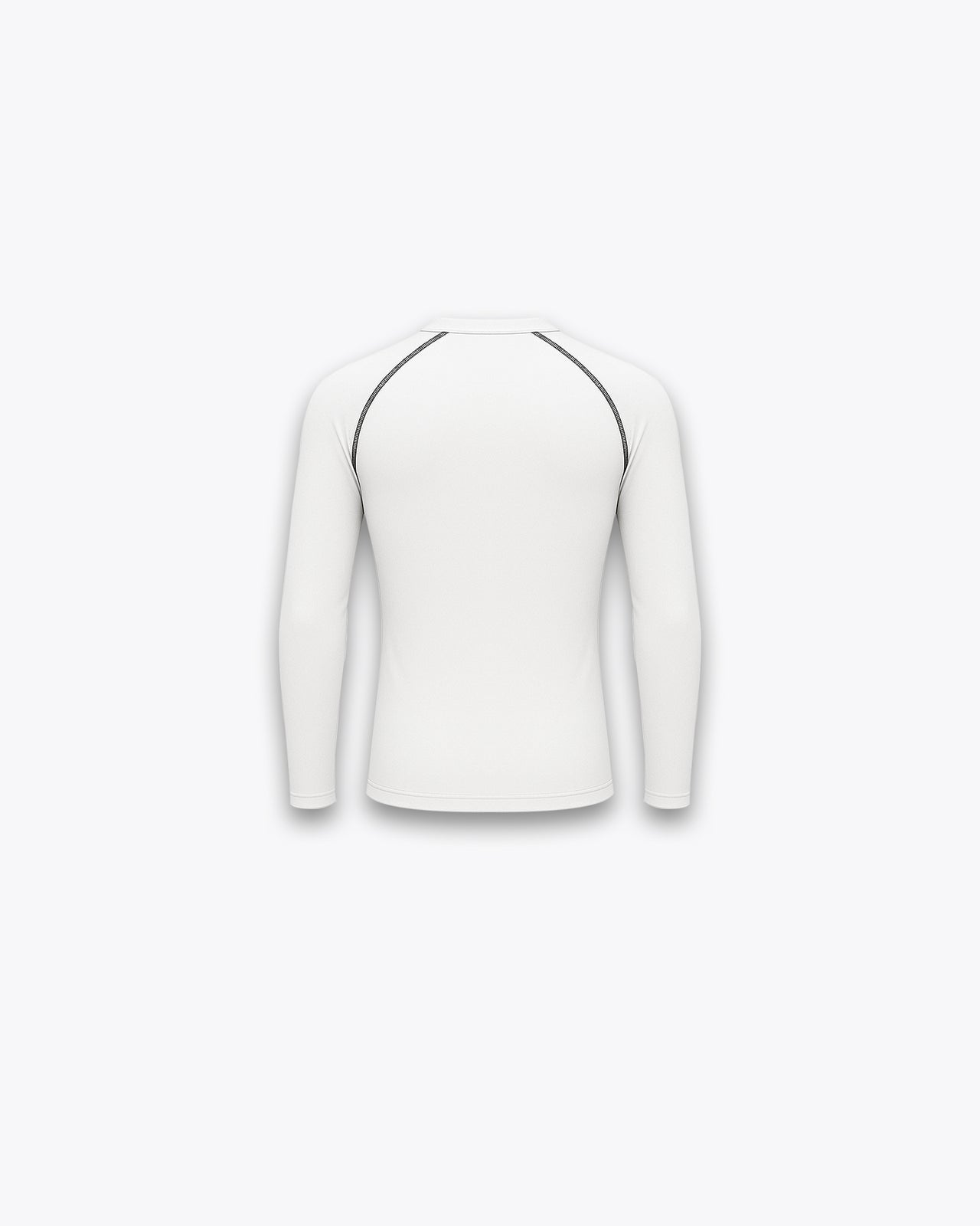 LONGSLEEVE COMPRESSION T-SHIRT - CONTRAST STITCH / WHITE