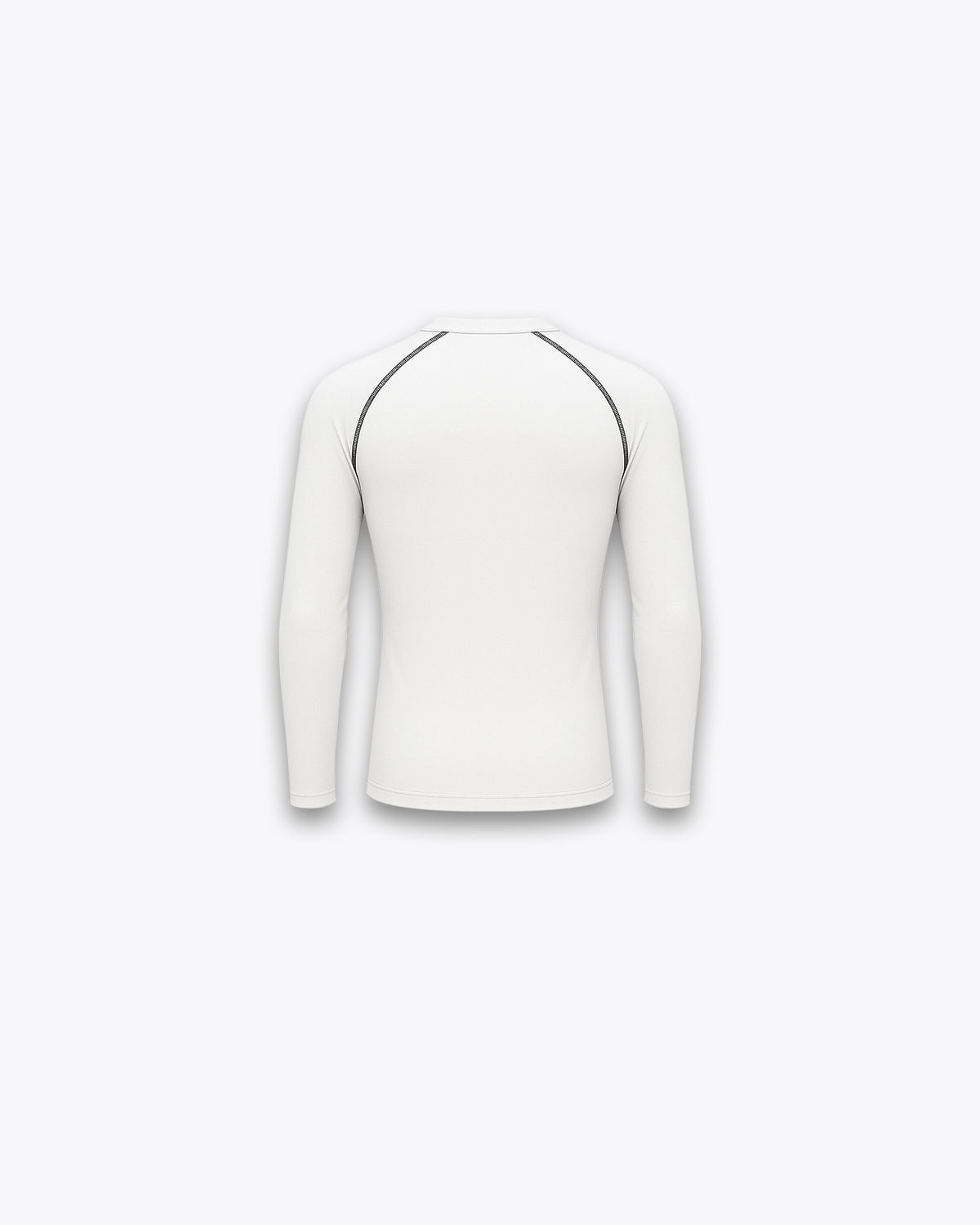 LONGSLEEVE COMPRESSION T-SHIRT - CONTRAST STITCH / WHITE