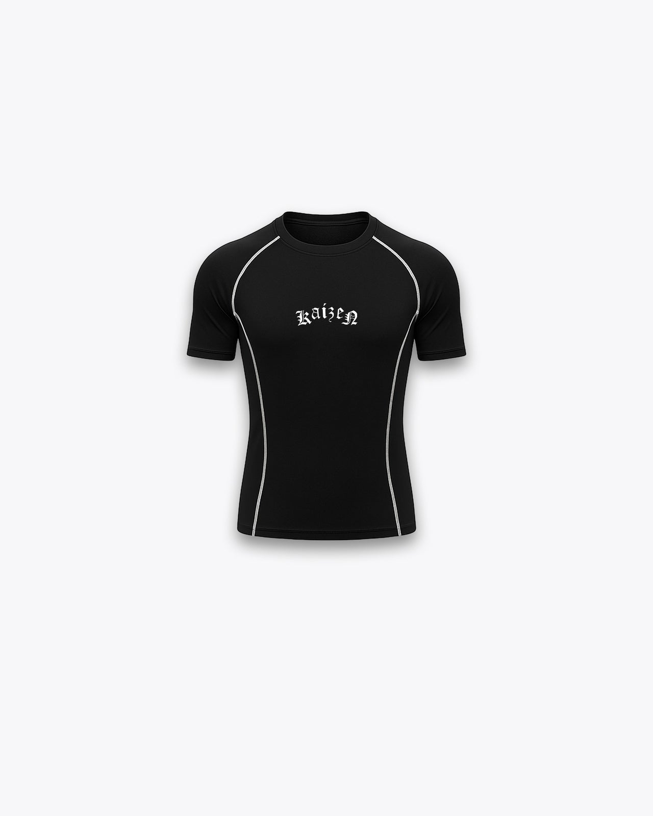 SHORTSLEEVE COMPRESSION T-SHIRT - CONTRAST STITCH / BLACK