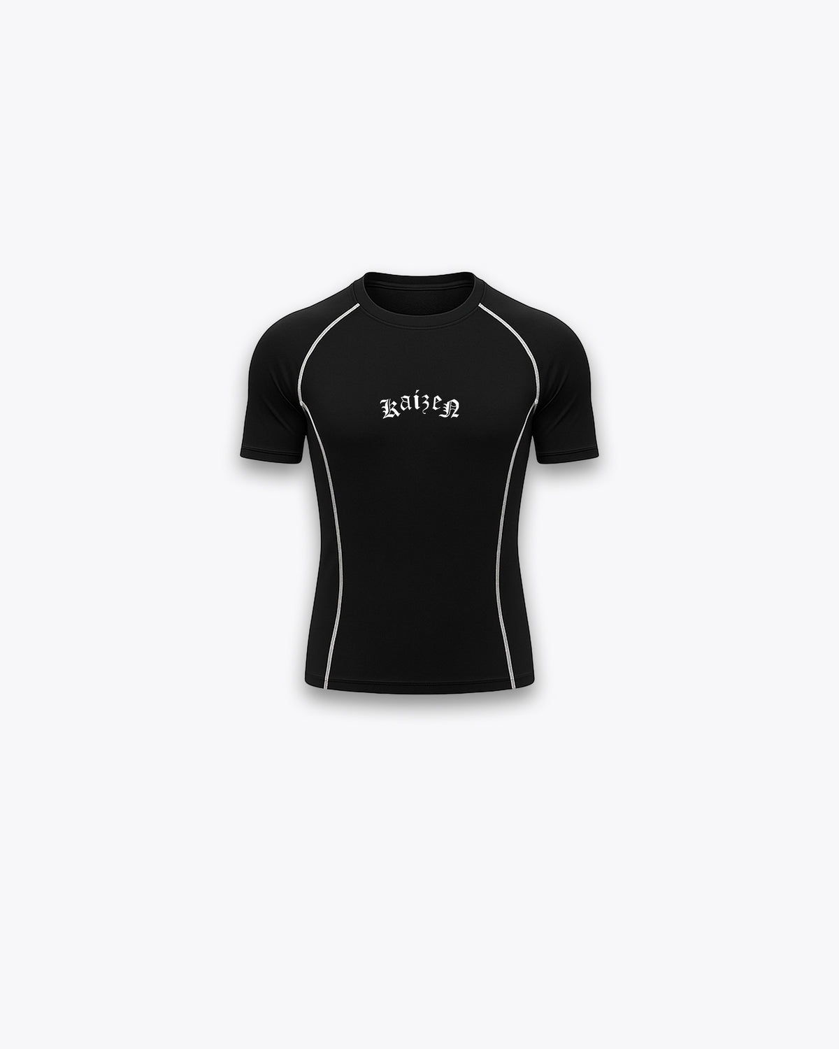 SHORTSLEEVE COMPRESSION T-SHIRT - CONTRAST STITCH / BLACK