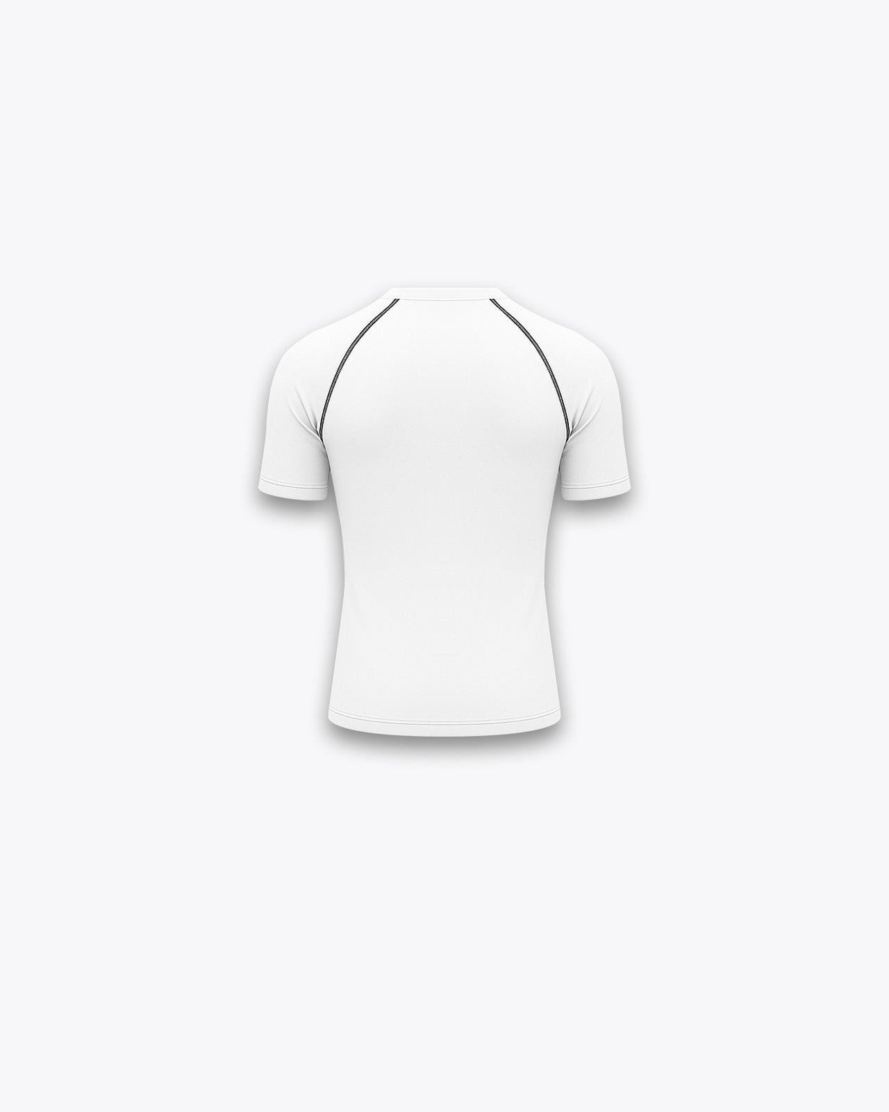 SHORTSLEEVE COMPRESSION T-SHIRT - CONTRAST STITCH / WHITE