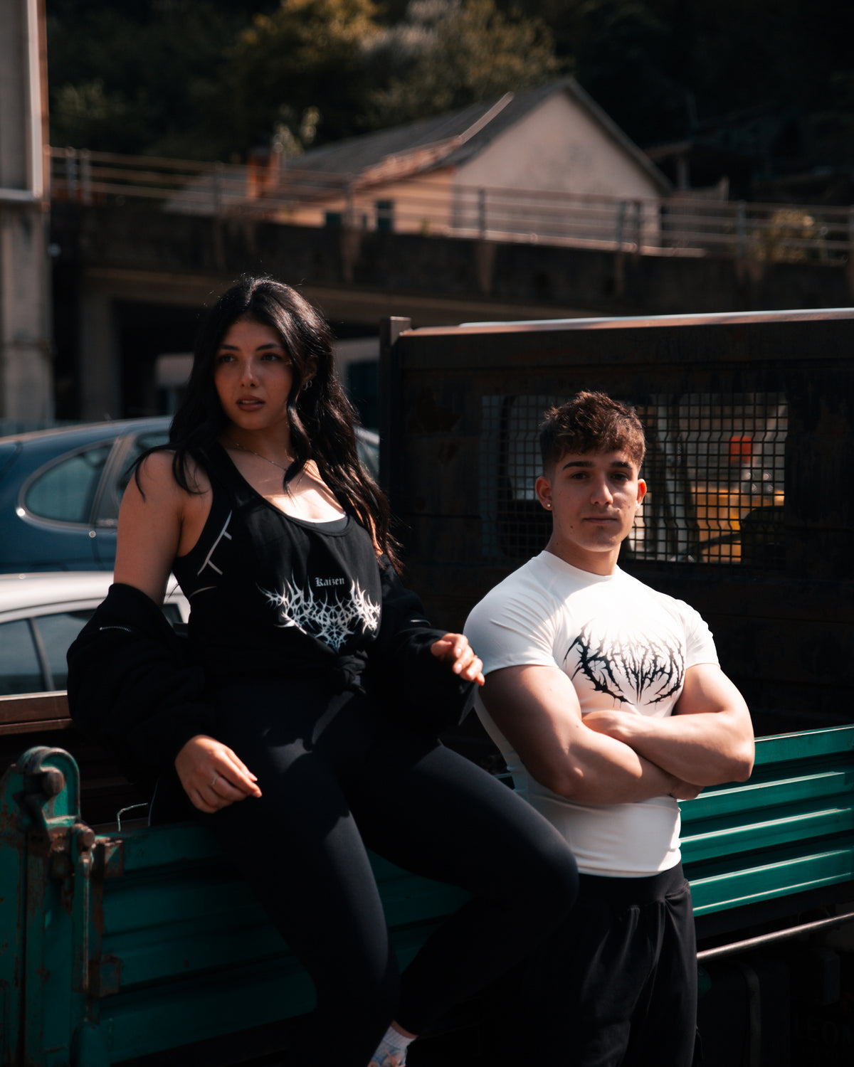 SHORTSLEEVE COMPRESSION T-SHIRT - BLACK CRAZE / WHITE