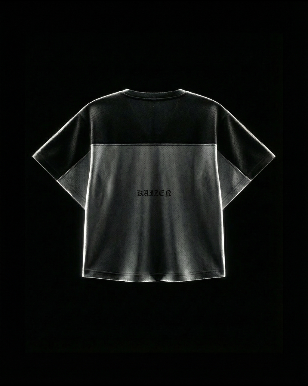 K-01 BOXY OVERSIZE VARSITY MESH SHIRT  - GREY