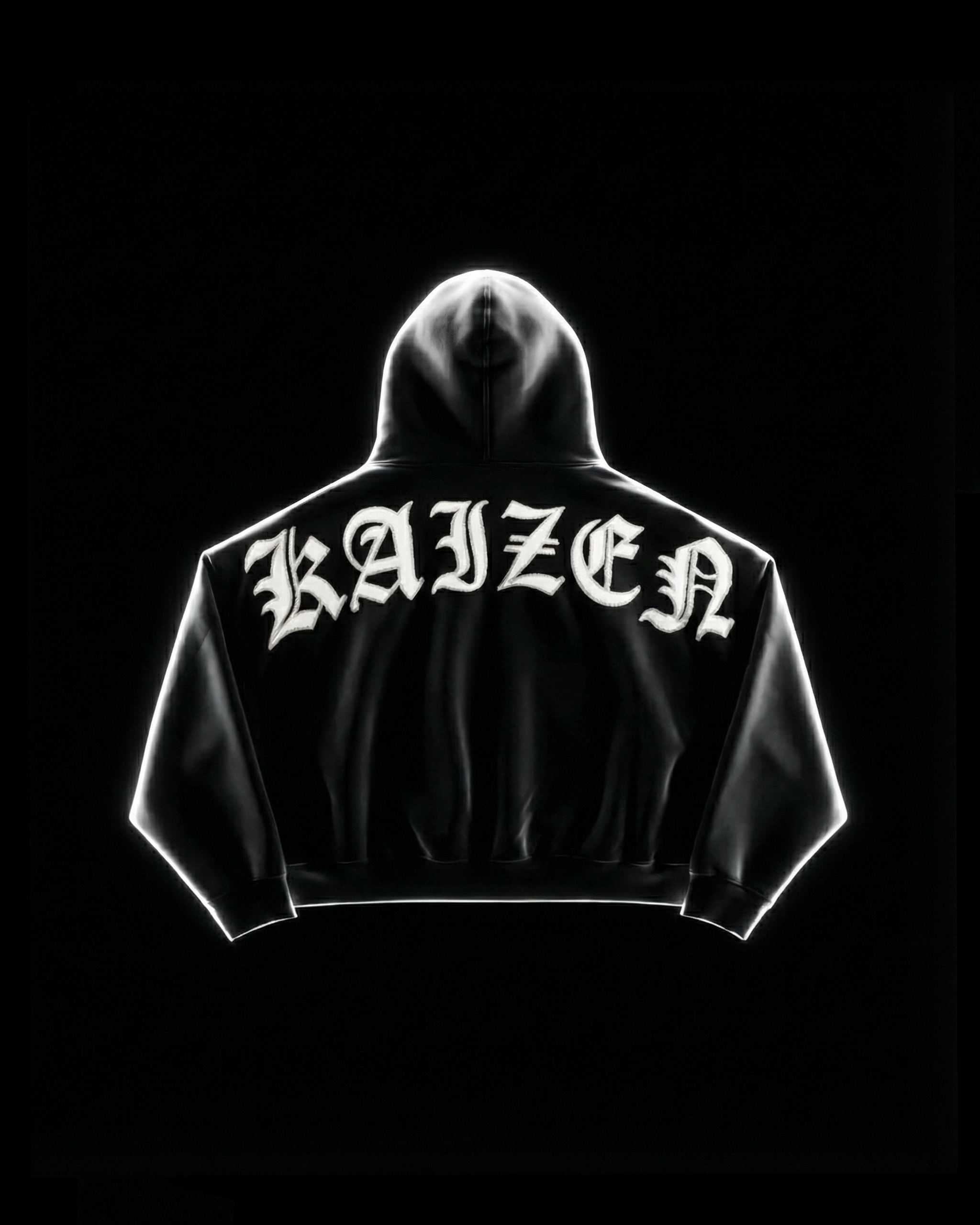 K-01 OG SET OVERSIZE BOXY FIT FULL-ZIP HOODIE  - BLACK