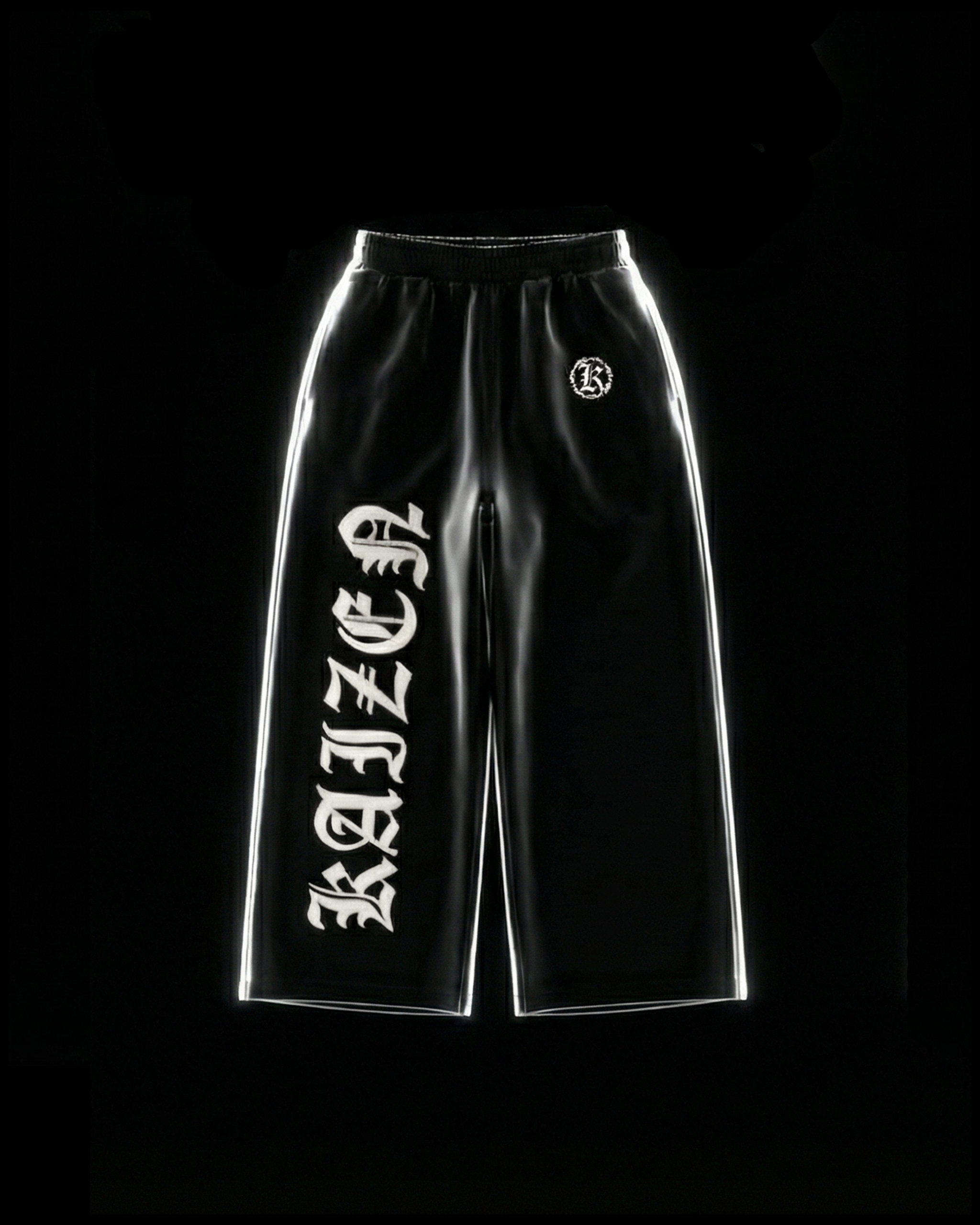 K-01 OG SET BAGGY NO-CUFF JOGGERS - BLACK