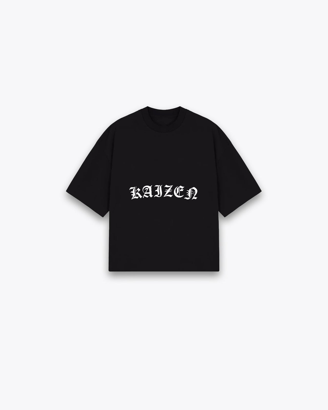 ROUGH CUT CROPPED OVERSIZE T-SHIRT - DEMON / BLACK