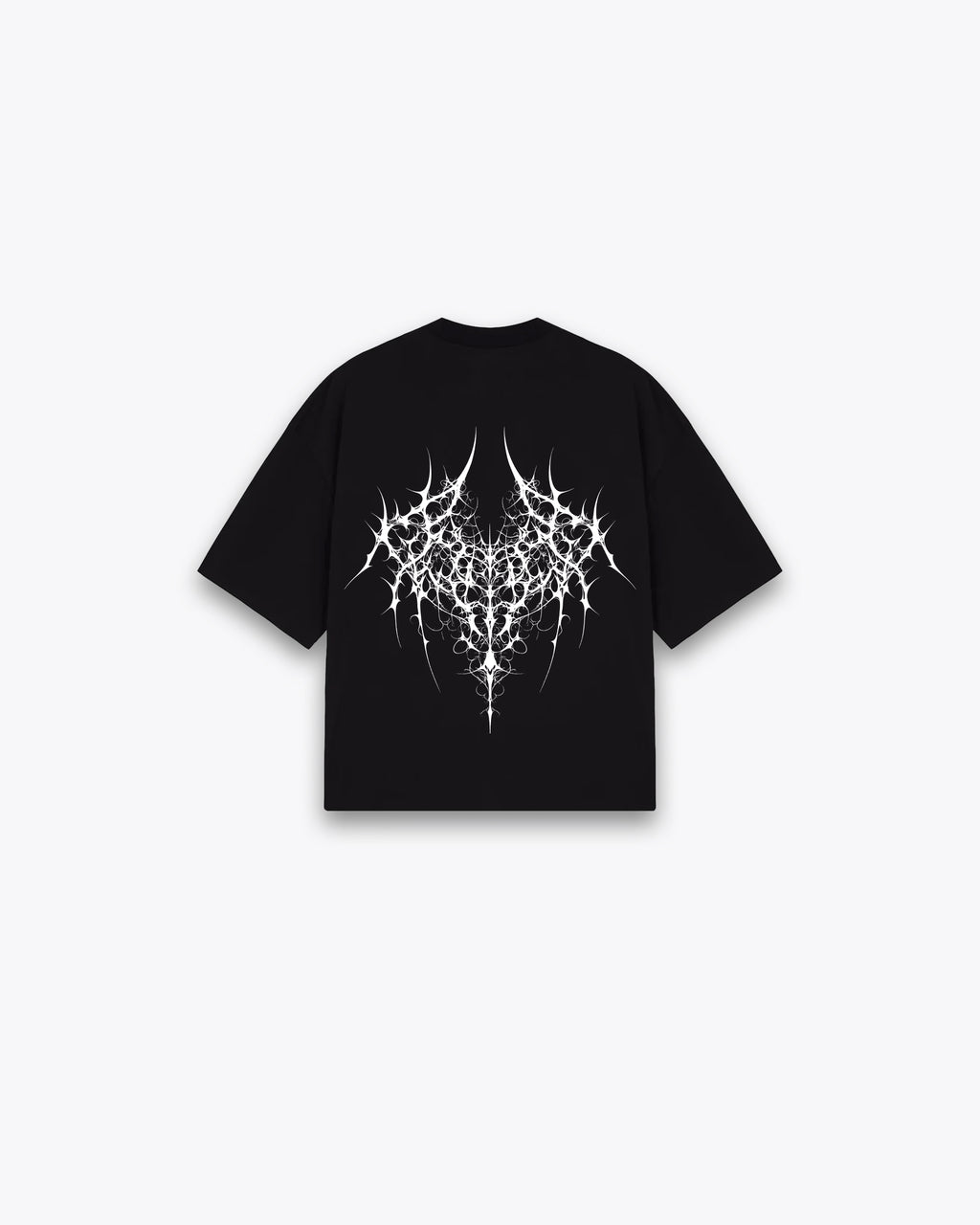 ROUGH CUT CROPPED OVERSIZE T-SHIRT - DEMON / BLACK