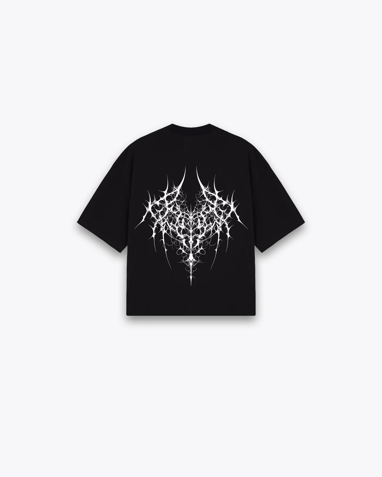 ROUGH CUT CROPPED OVERSIZE T-SHIRT - DEMON / BLACK