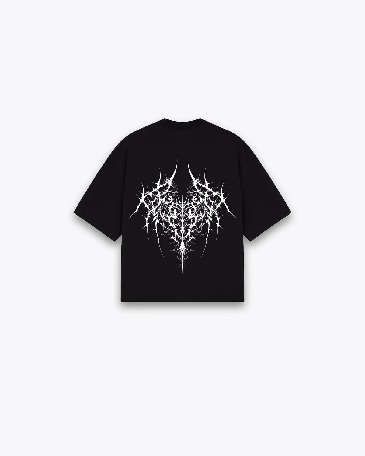 ROUGH CUT CROPPED OVERSIZE T-SHIRT - DEMON / BLACK