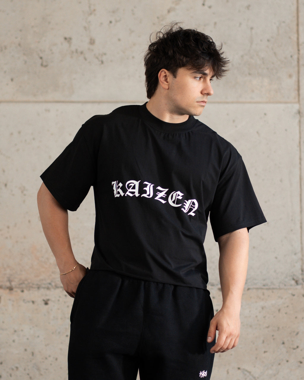 ROUGH CUT CROPPED OVERSIZE T-SHIRT - DEMON / BLACK