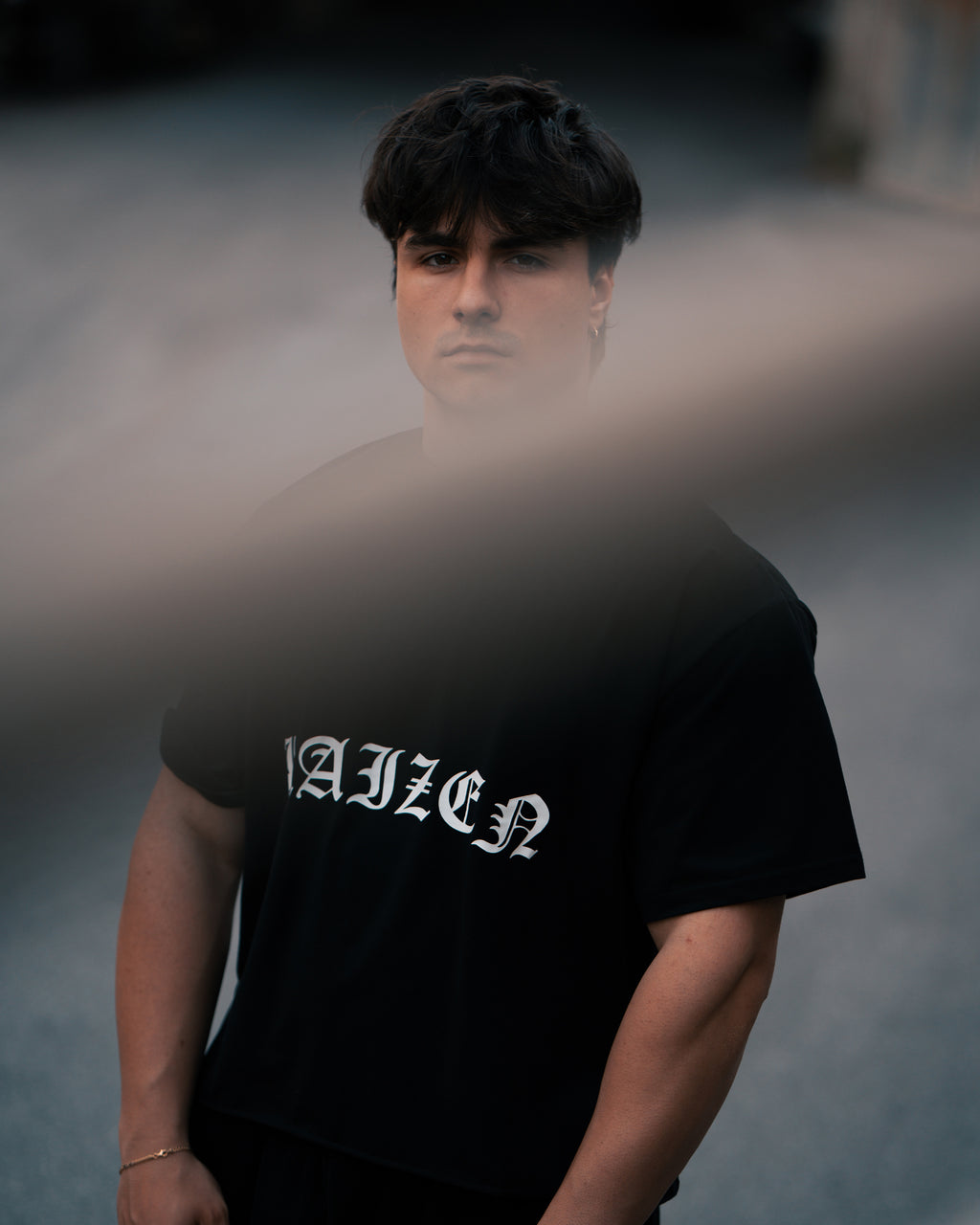 ROUGH CUT CROPPED OVERSIZE T-SHIRT - DEMON / BLACK