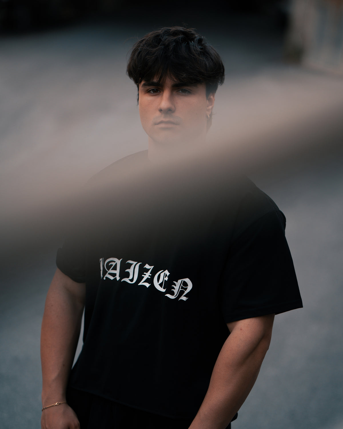 ROUGH CUT CROPPED OVERSIZE T-SHIRT - DEMON / BLACK