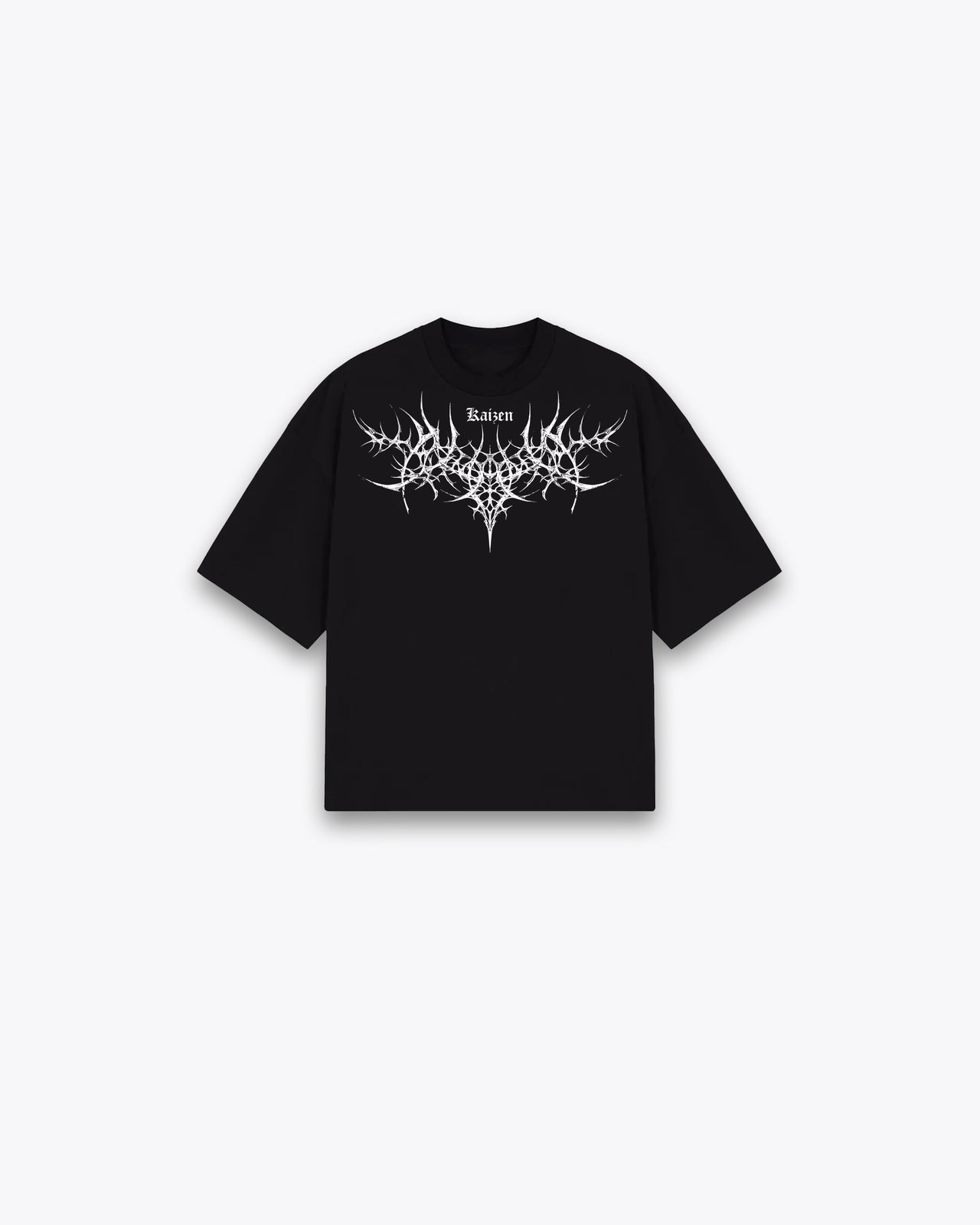 ROUGH CUT CROPPED OVERSIZE T-SHIRT - REVENGE / BLACK