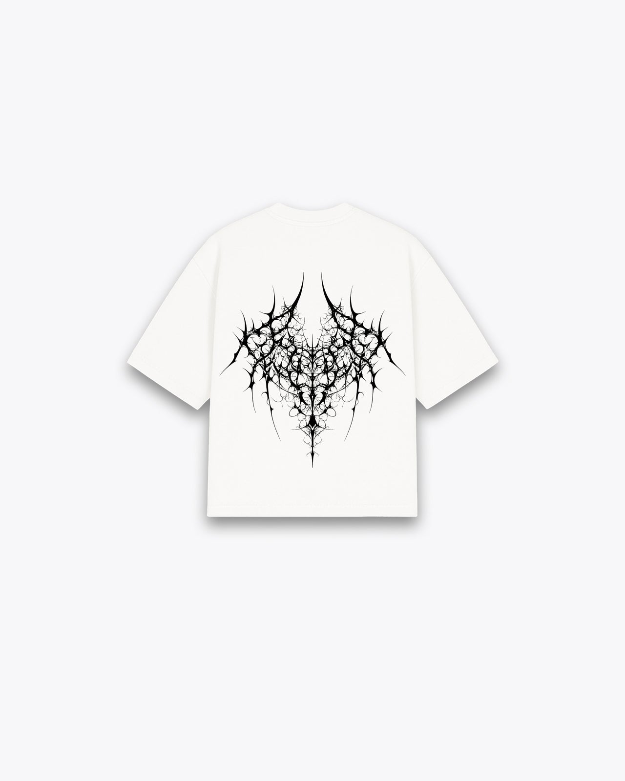 ROUGH CUT CROPPED OVERSIZE T-SHIRT - BLACK DEMON / WHITE