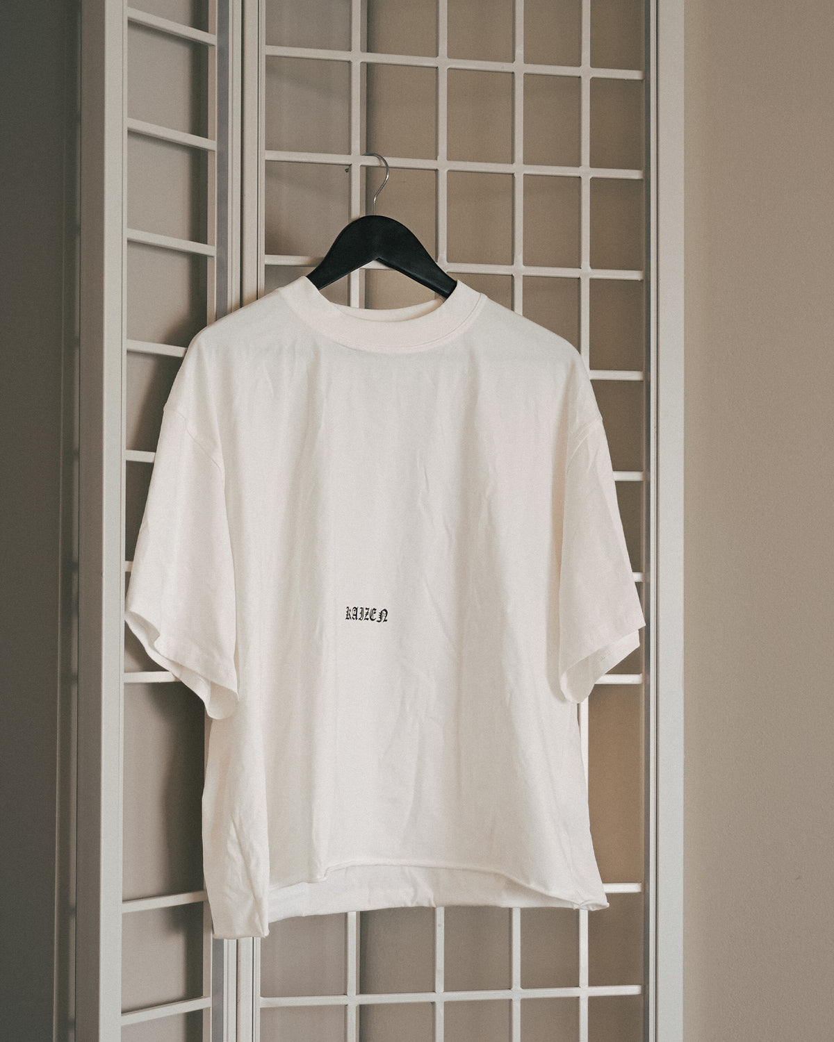 ROUGH CUT CROPPED OVERSIZE T-SHIRT - BLACK DEMON / WHITE