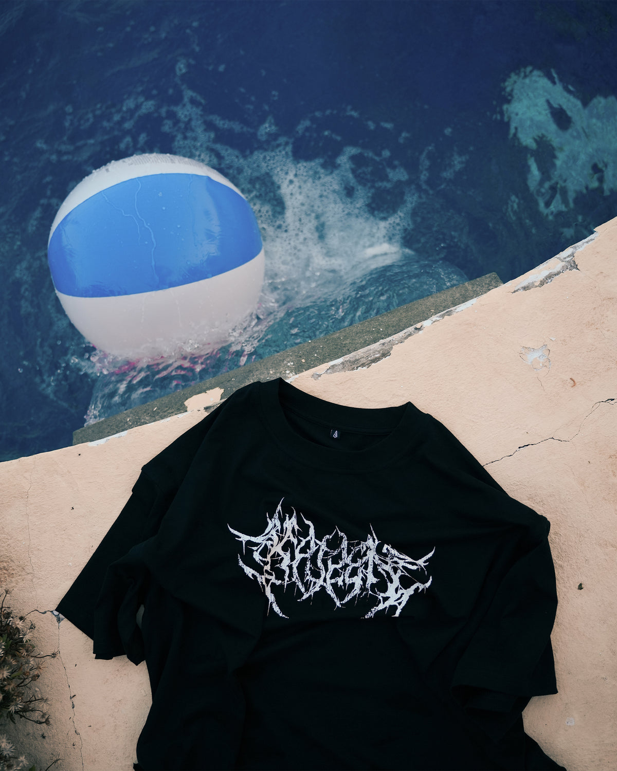 ROUGH CUT CROPPED OVERSIZE T-SHIRT - DEATH METAL / BLACK