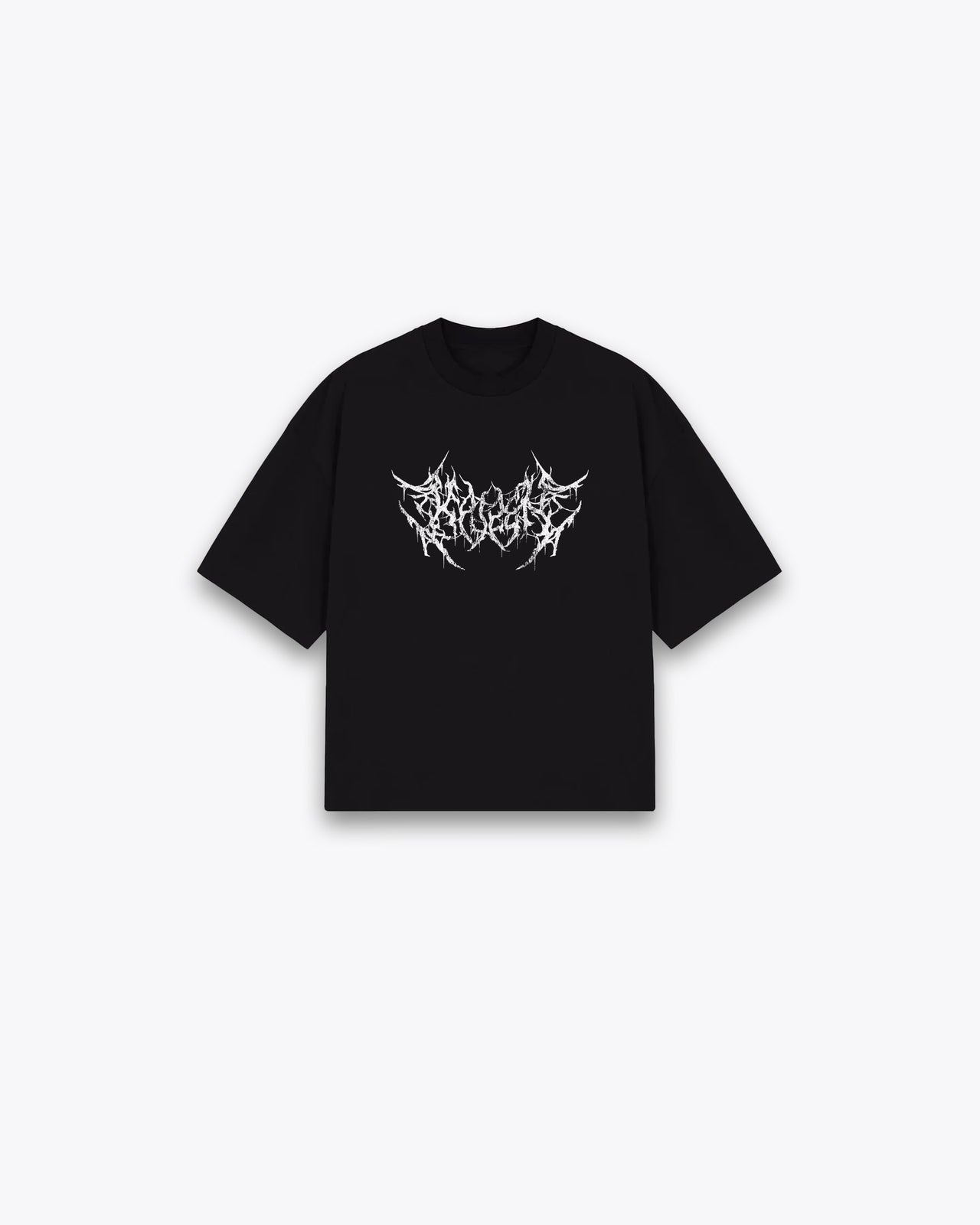 ROUGH CUT CROPPED OVERSIZE T-SHIRT - DEATH METAL / BLACK