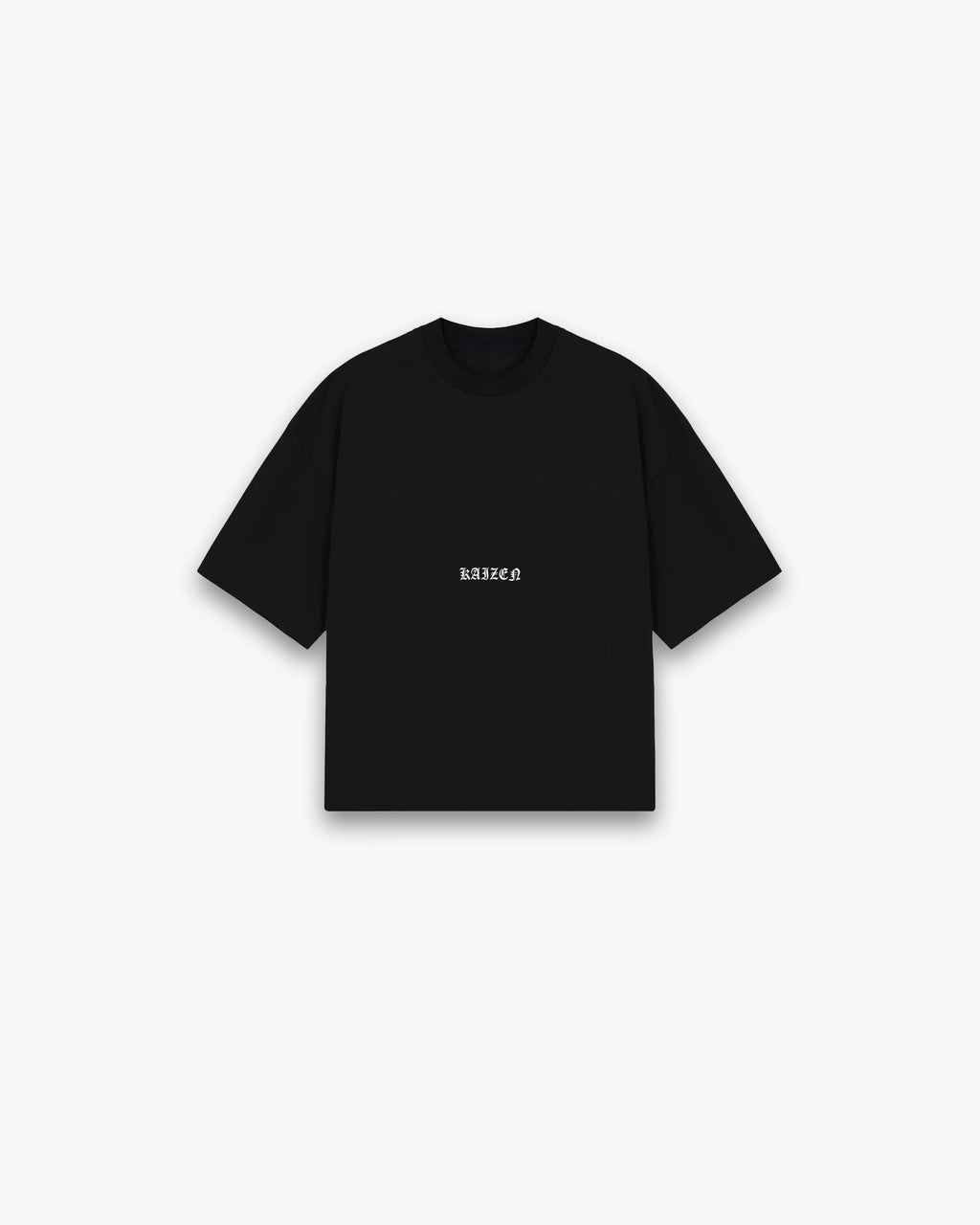 ROUGH CUT CROPPED OVERSIZE T-SHIRT - WHITE DEMON / BLACK