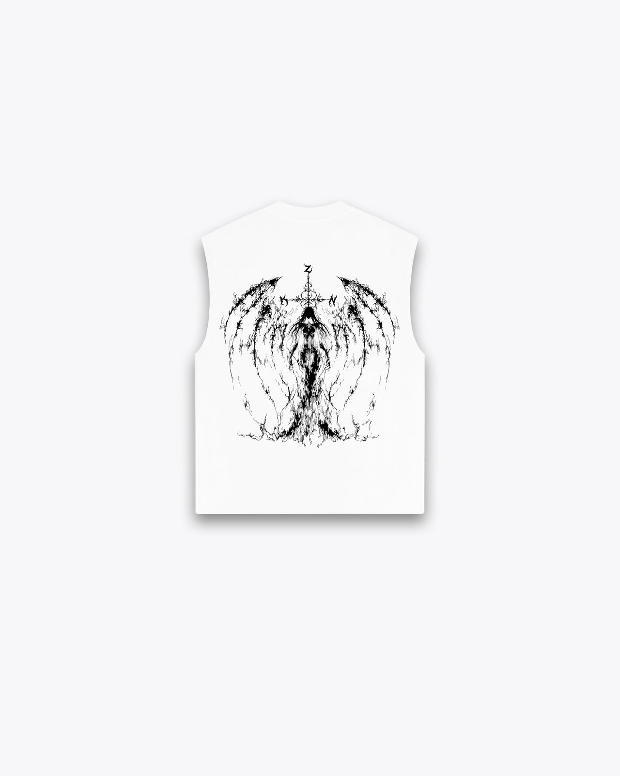 ROUGH CUT CROPPED OVERSIZE TANK - ARCHANGEL / WHITE