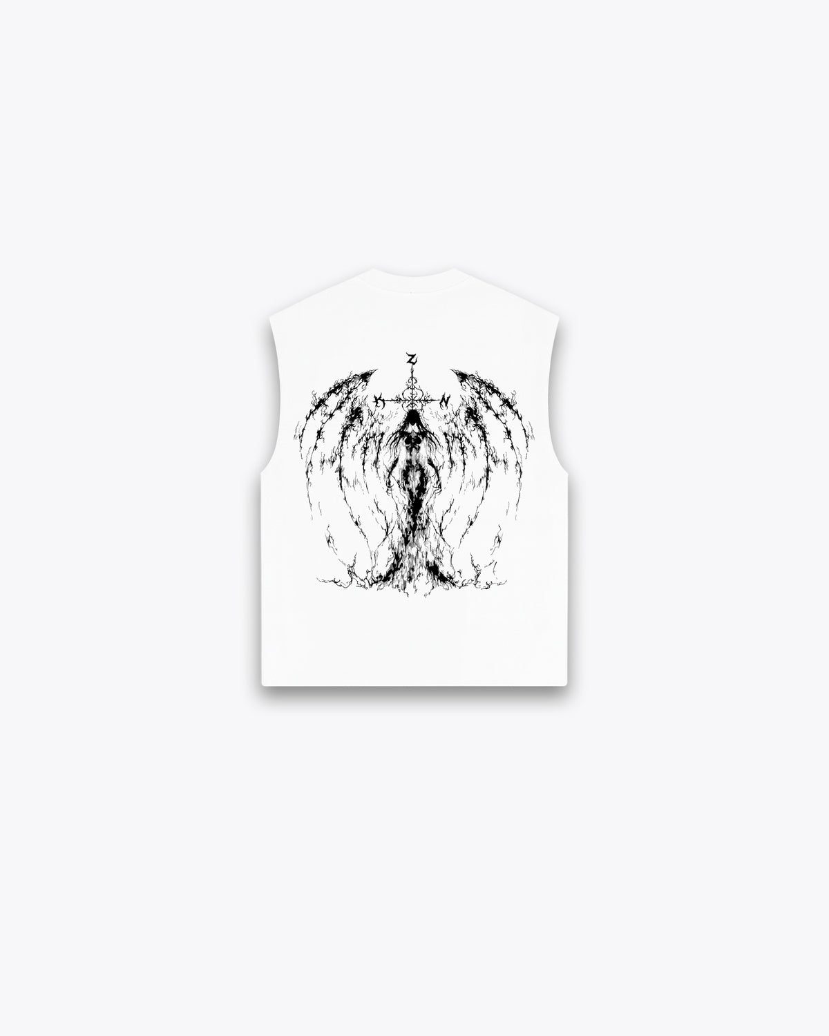 ROUGH CUT CROPPED OVERSIZE TANK - ARCHANGEL / WHITE