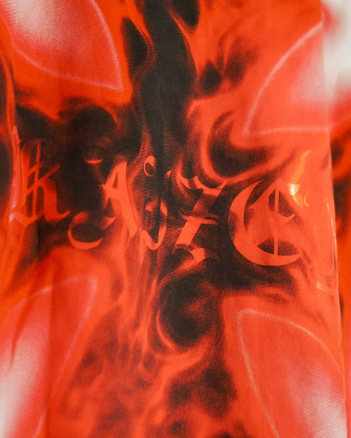 ROUGH CUT CROPPED OVERSIZE TANK - FIRE CROSS / WHITE