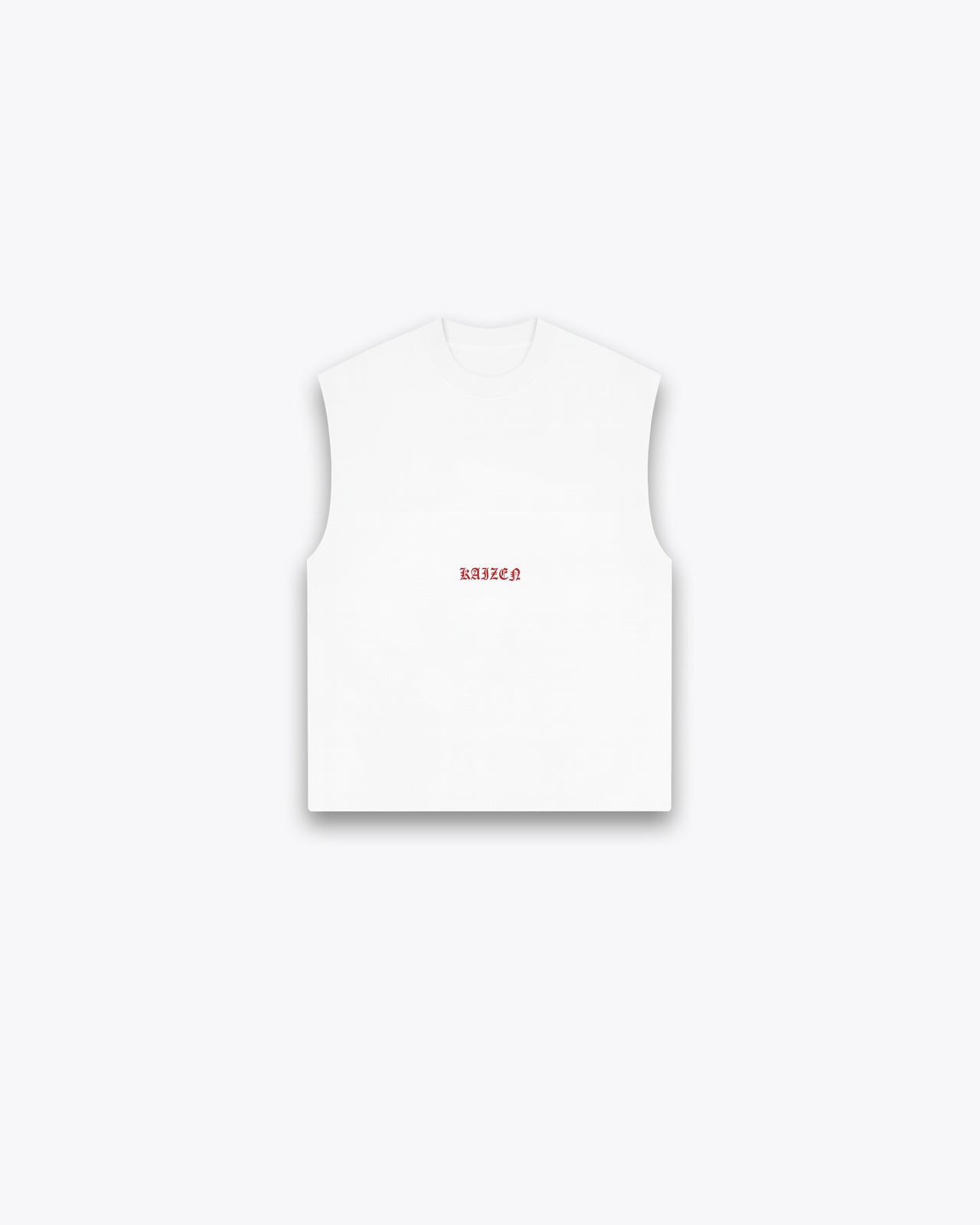 ROUGH CUT CROPPED OVERSIZE TANK - RED DEMON / WHITE