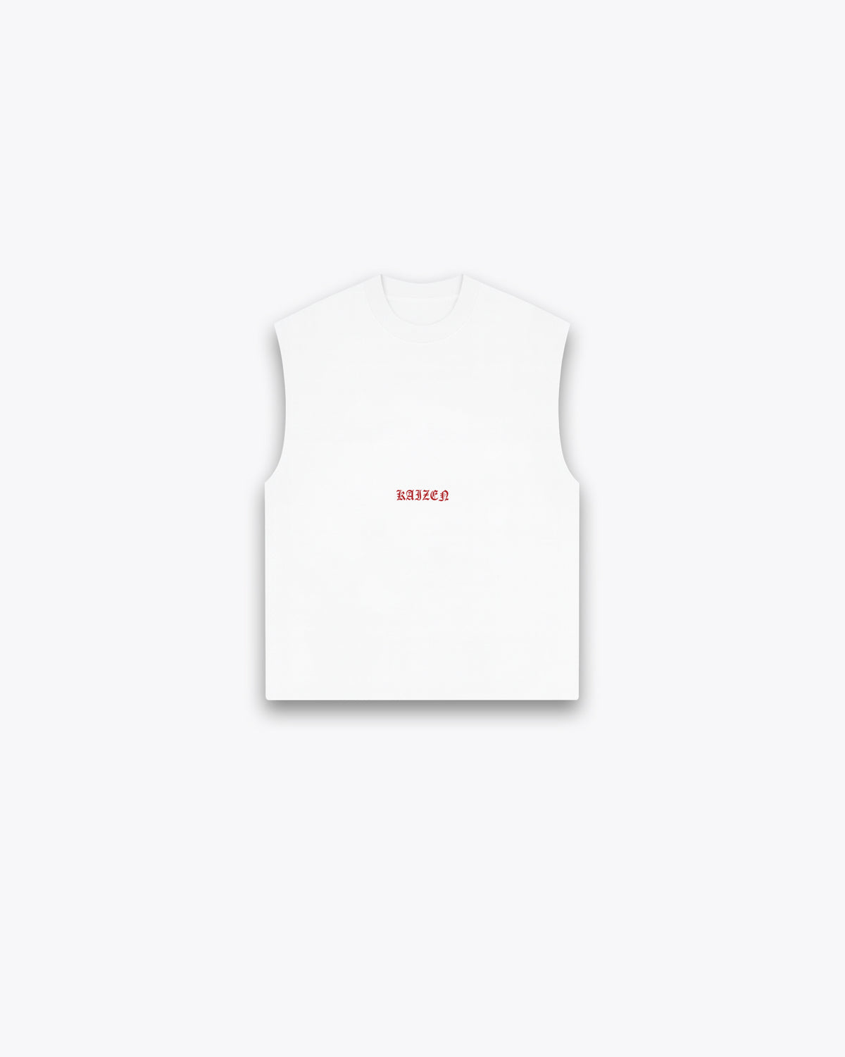 ROUGH CUT CROPPED OVERSIZE TANK - RED DEMON / WHITE