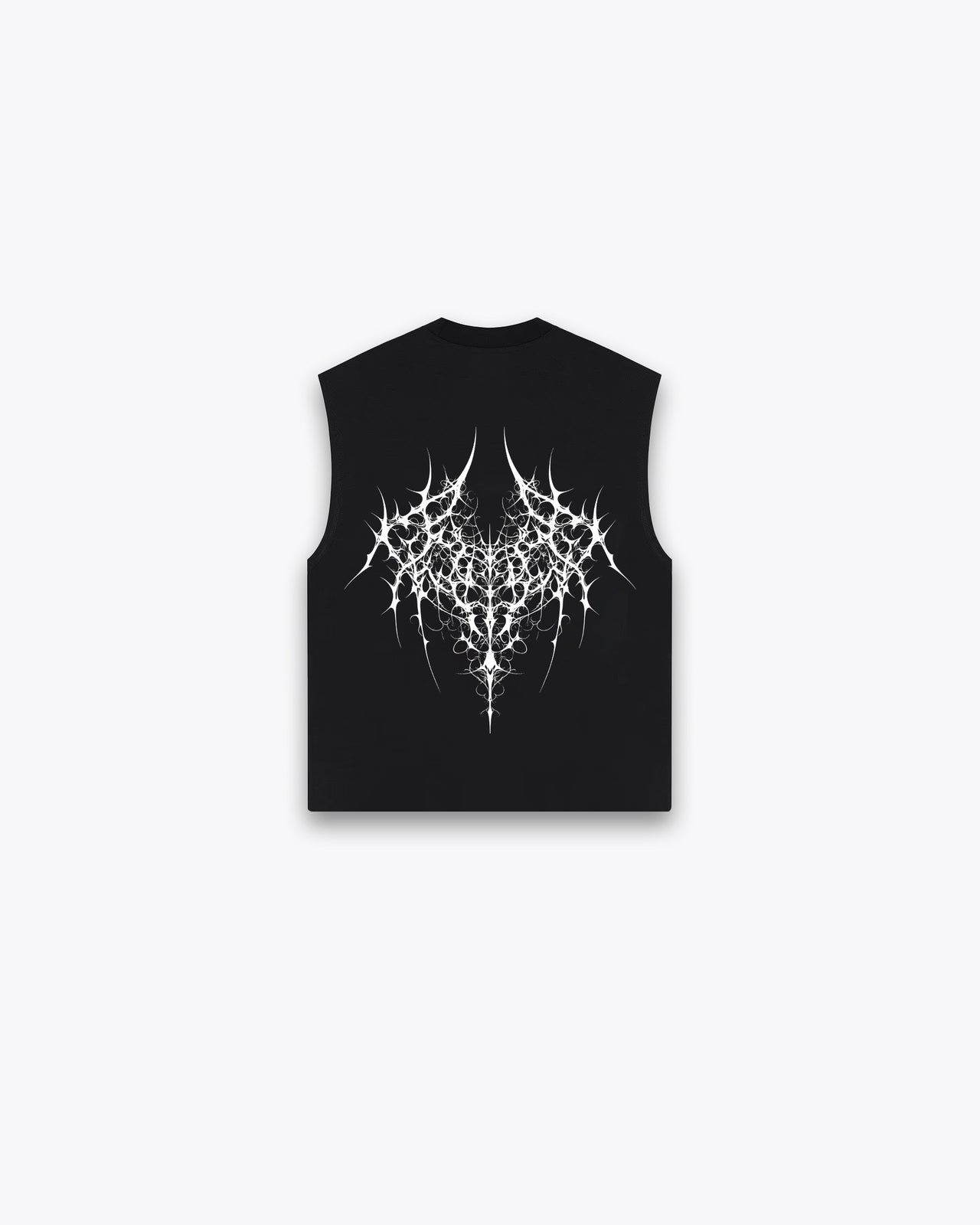 ROUGH CUT CROPPED OVERSIZE TANK - WHITE DEMON / BLACK