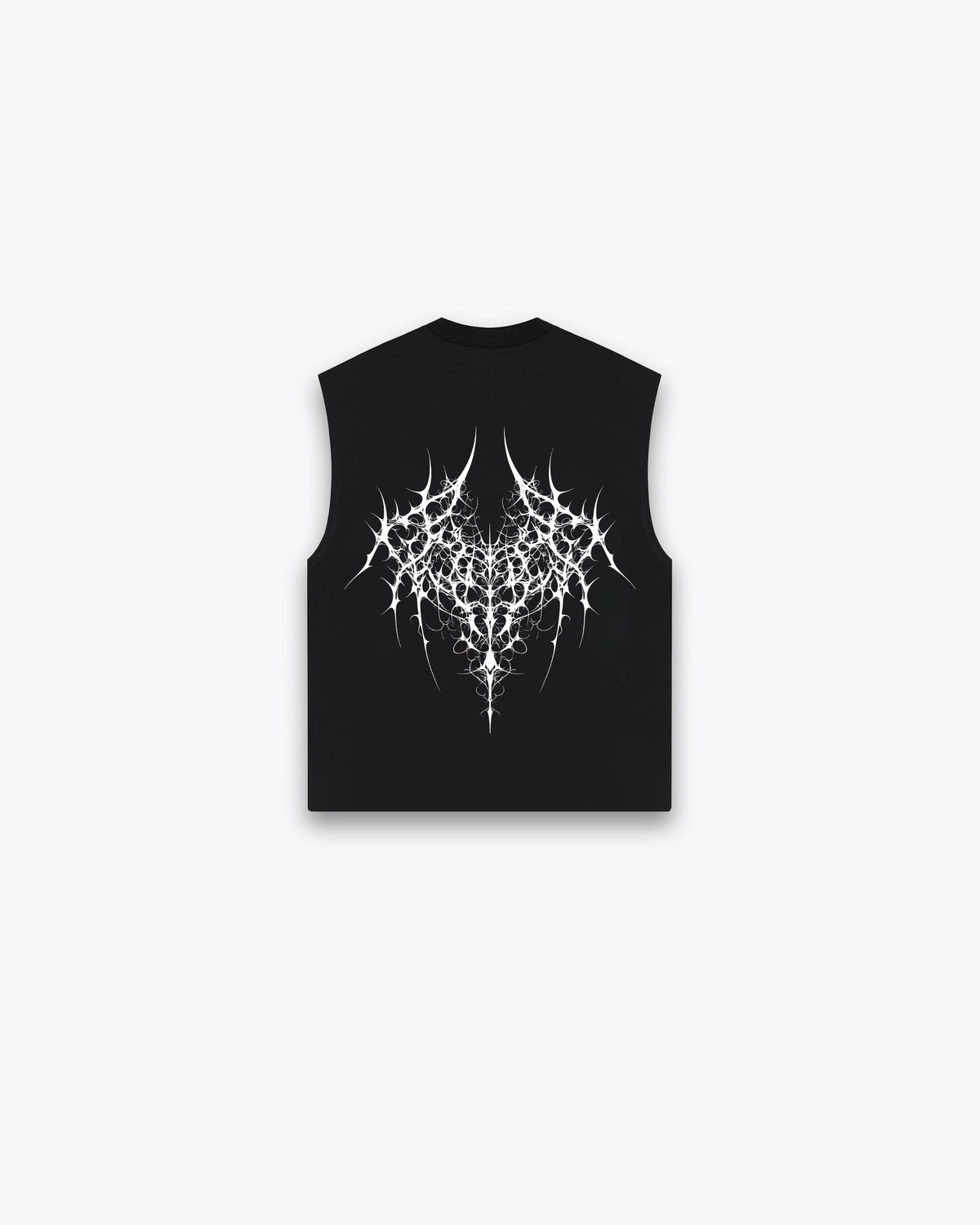 ROUGH CUT CROPPED OVERSIZE TANK - WHITE DEMON / BLACK