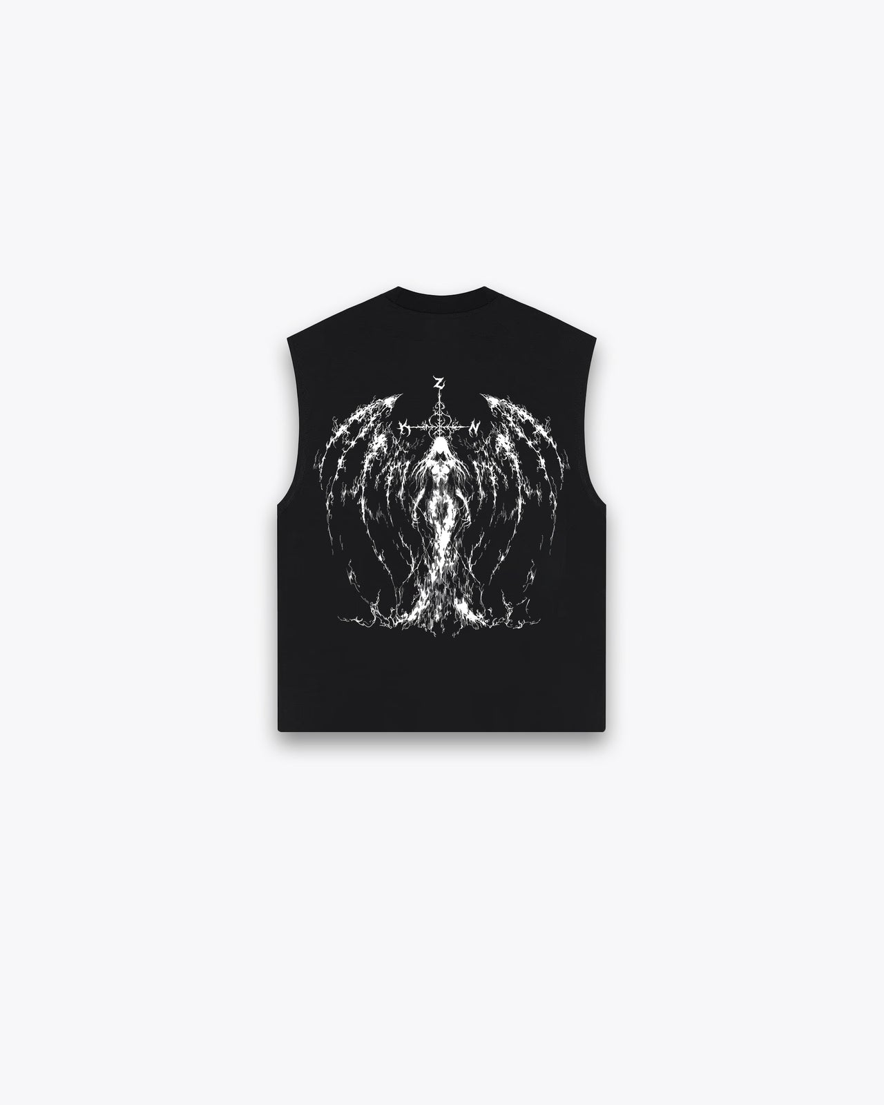 ROUGH CUT CROPPED OVERSIZE TANK - ARCHANGEL / BLACK