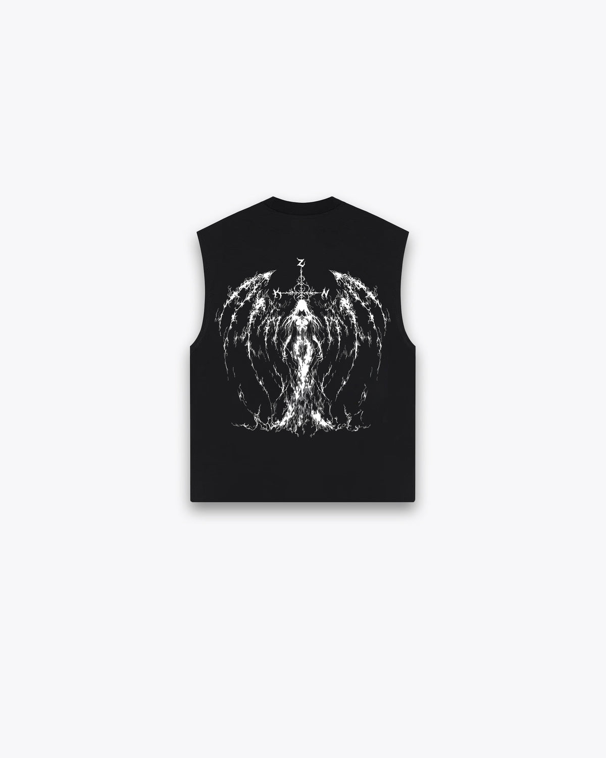 ROUGH CUT CROPPED OVERSIZE TANK - ARCHANGEL / BLACK