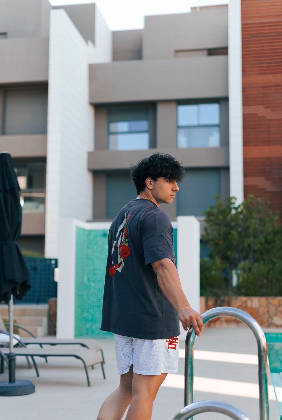 Oversize Shirt Floral Power - Arctic Grey