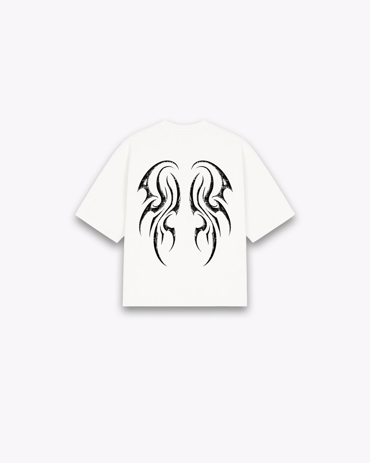 CROPPED OVERSIZE SHIRT - WINGS - WHITE