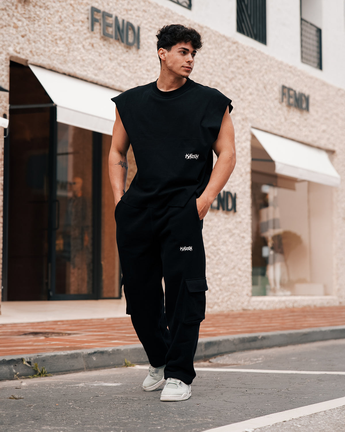 ROUGH CUT CROPPED OVERSIZE TANK - ARCHANGEL / BLACK