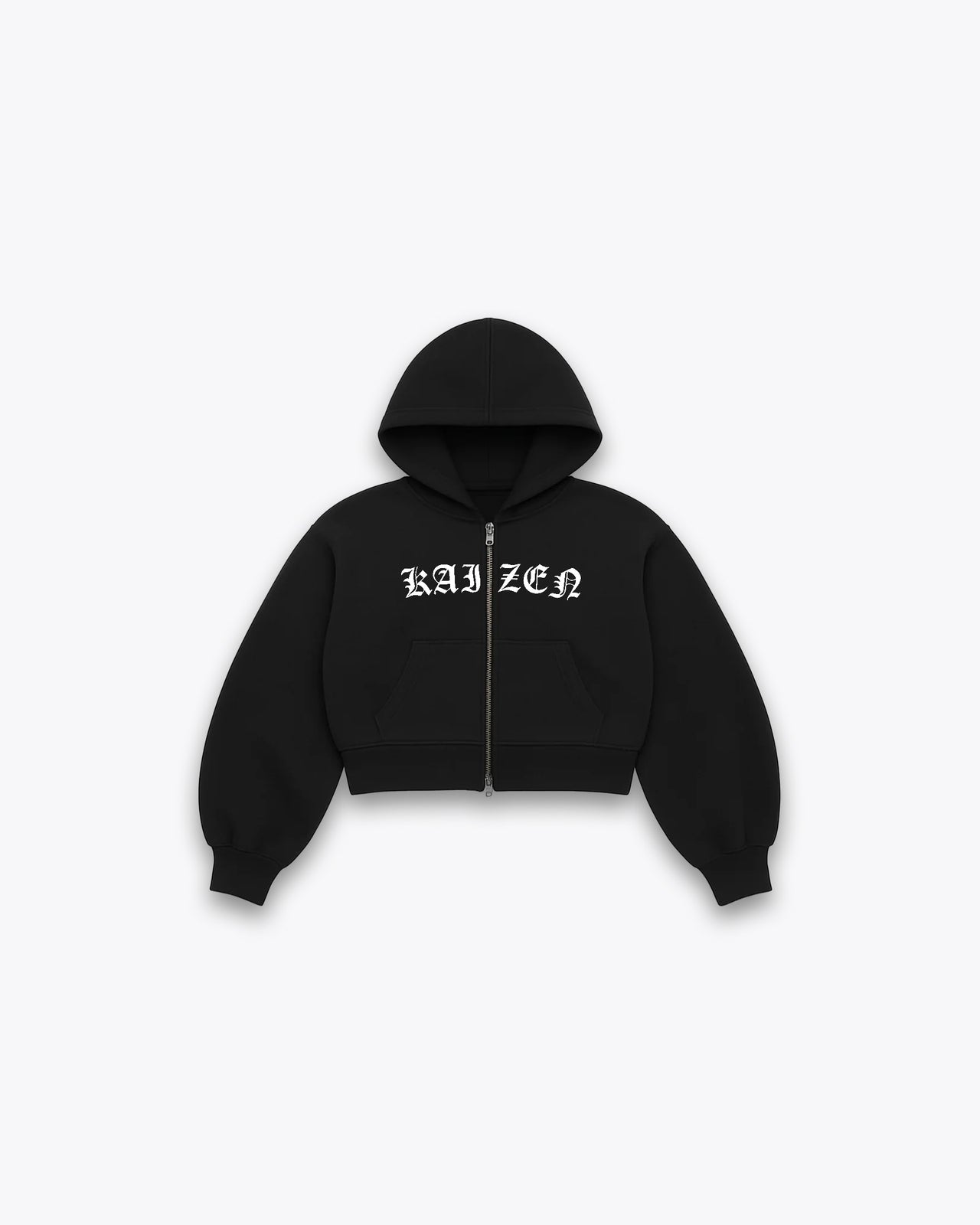 FULL DOUBLE ZIP BOXY HOODIE - DEMON / BLACK