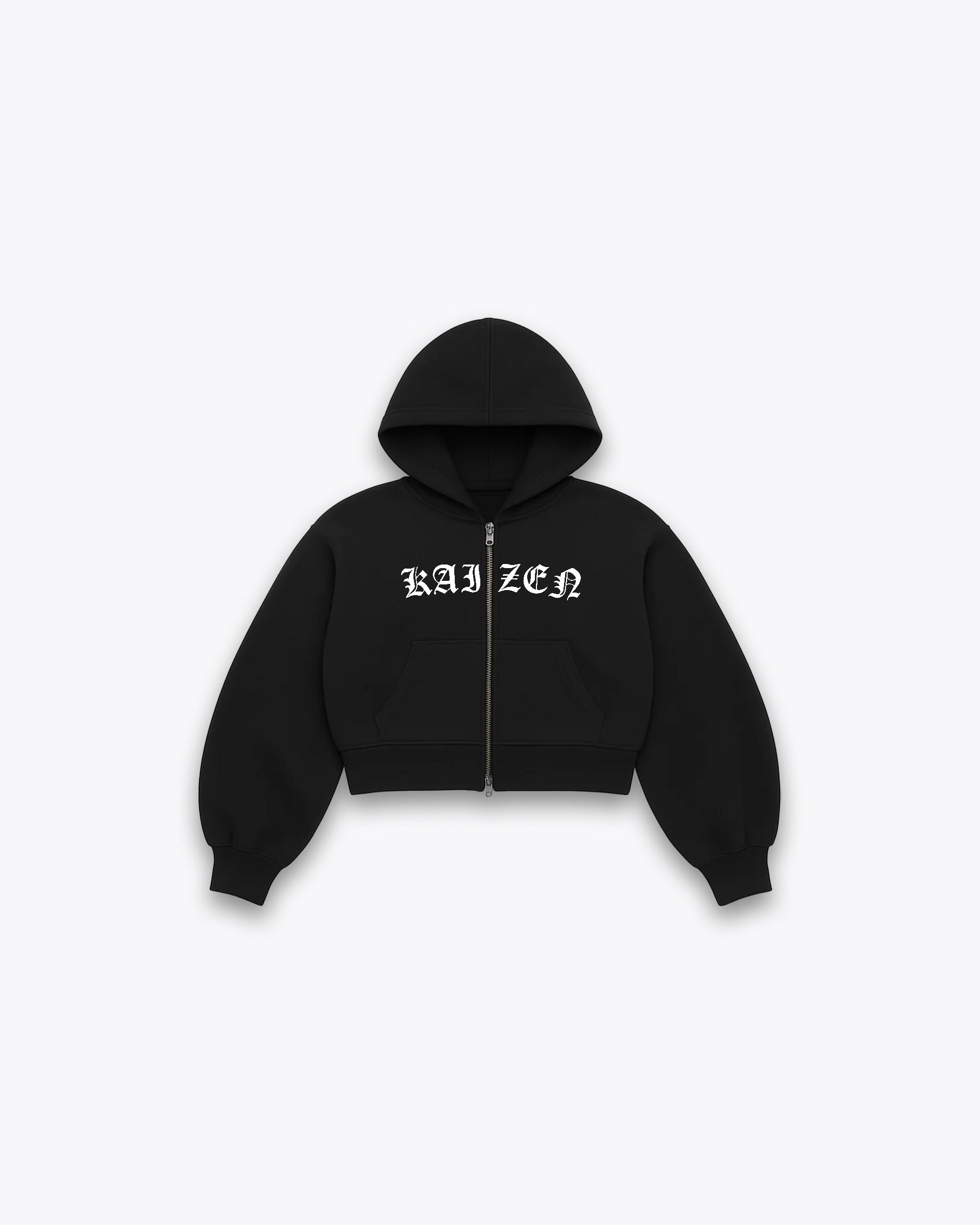 FULL DOUBLE ZIP BOXY HOODIE - DEMON / BLACK