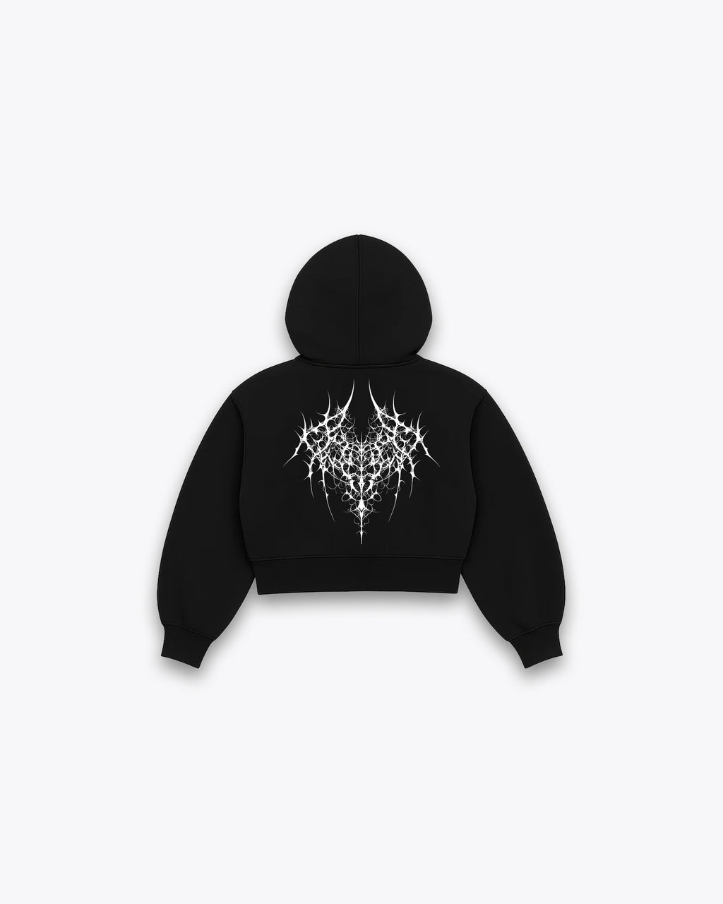 FULL DOUBLE ZIP BOXY HOODIE - DEMON / BLACK