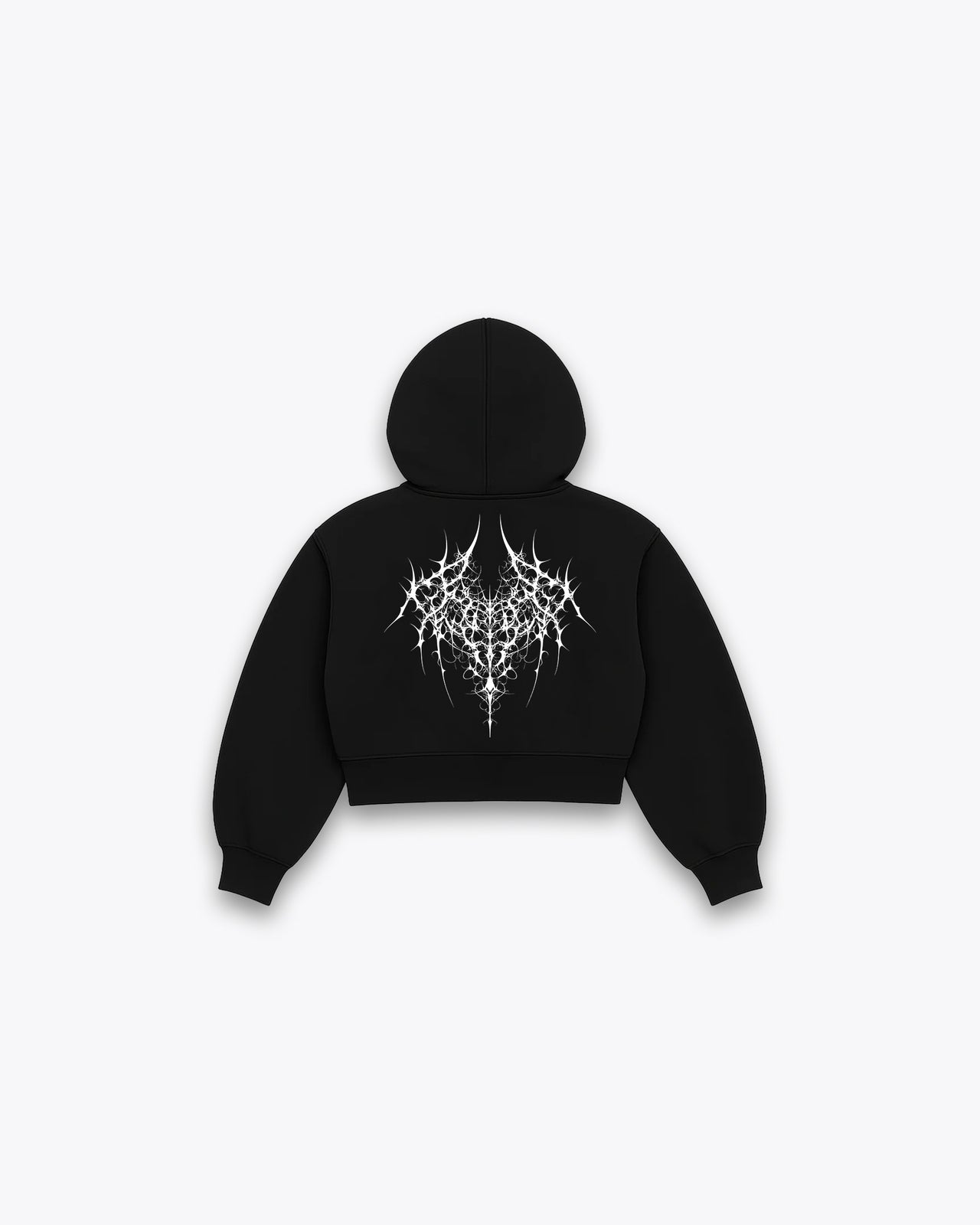 FULL DOUBLE ZIP BOXY HOODIE - DEMON / BLACK