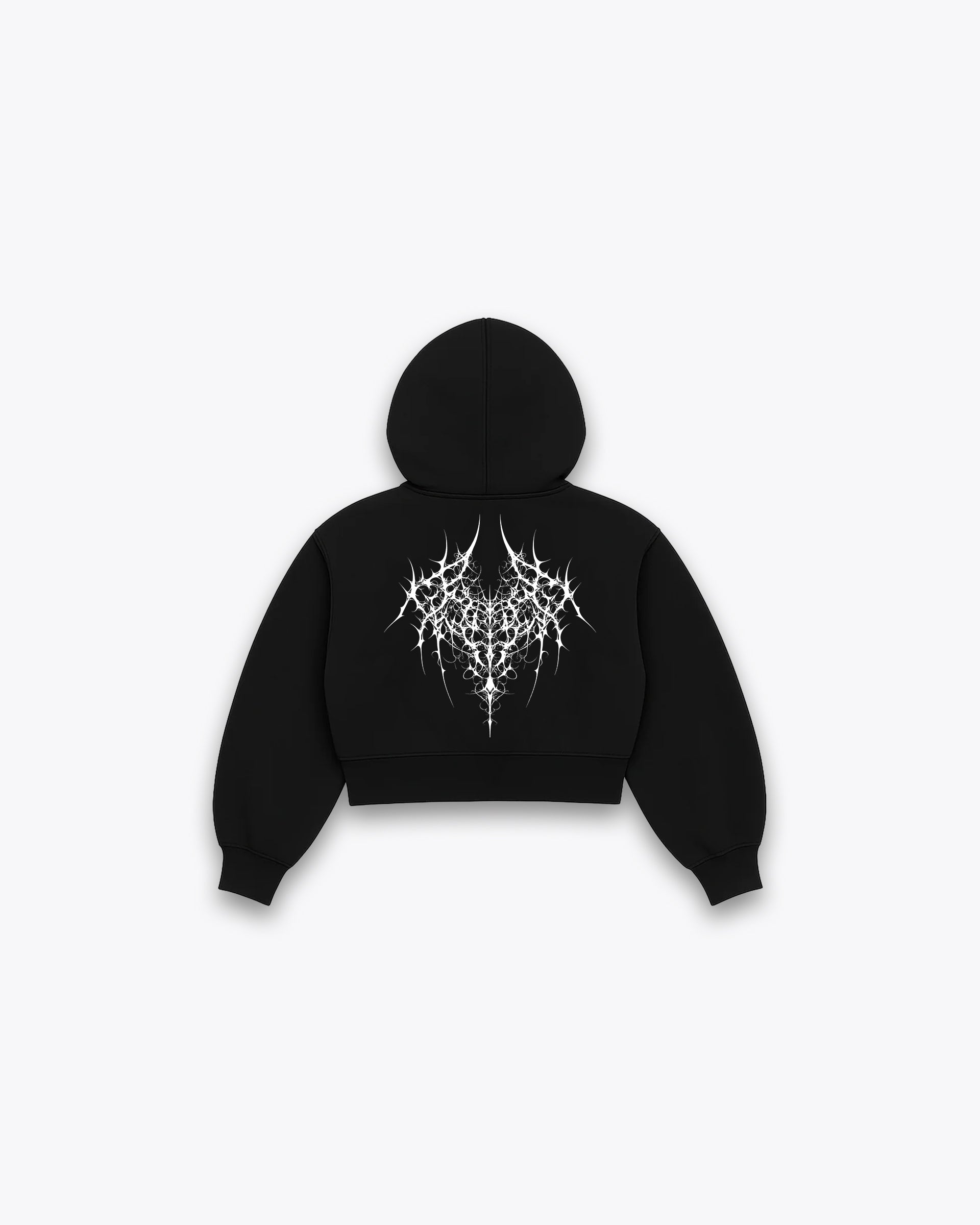 FULL DOUBLE ZIP BOXY HOODIE - DEMON / BLACK