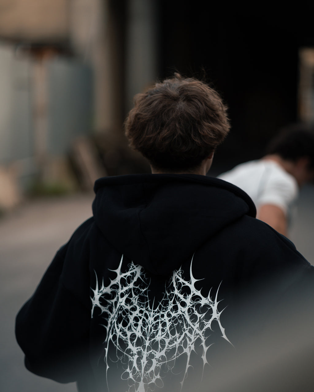 FULL DOUBLE ZIP BOXY HOODIE - DEMON / BLACK