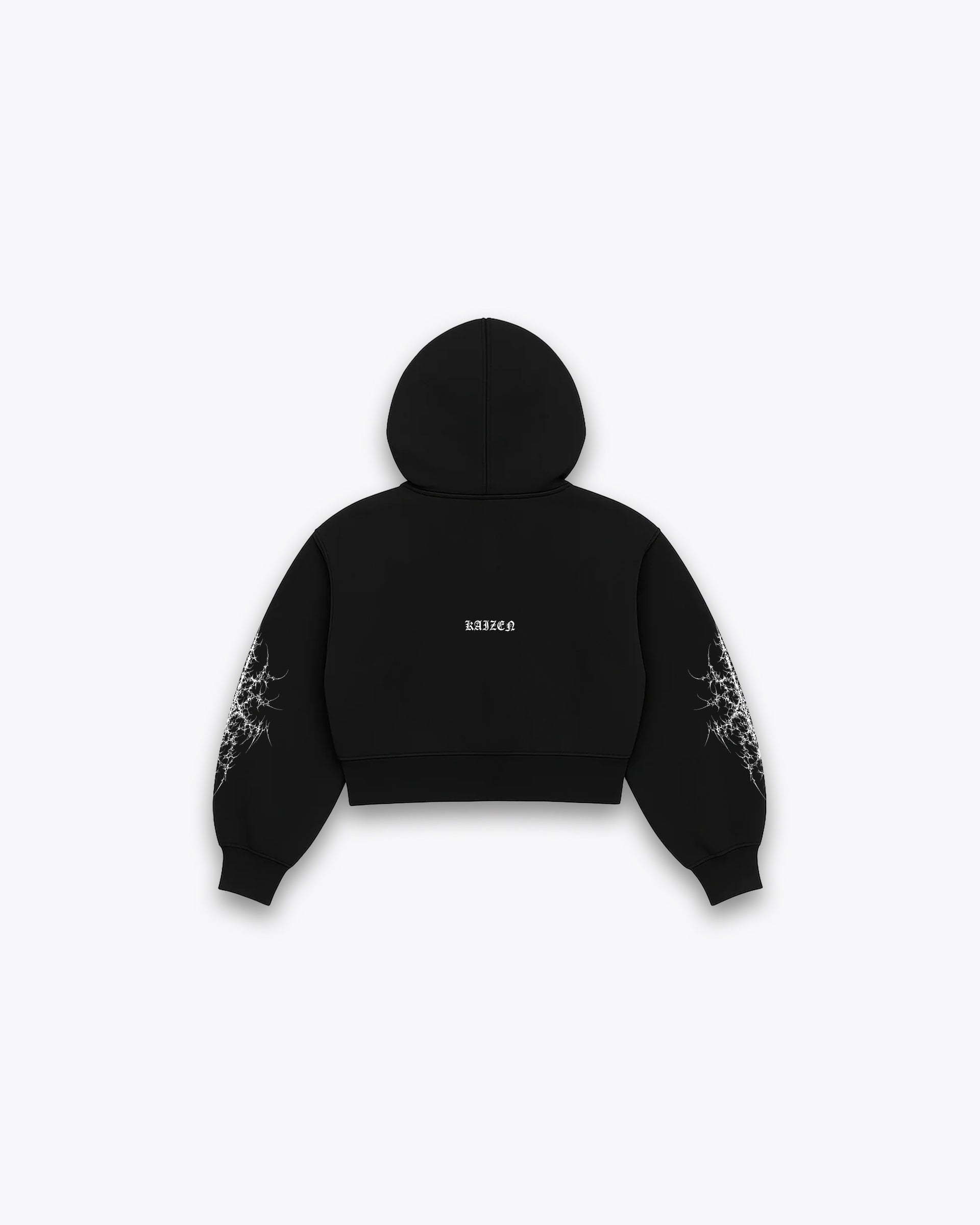 FULL DOUBLE ZIP BOXY HOODIE - REVENGE / BLACK