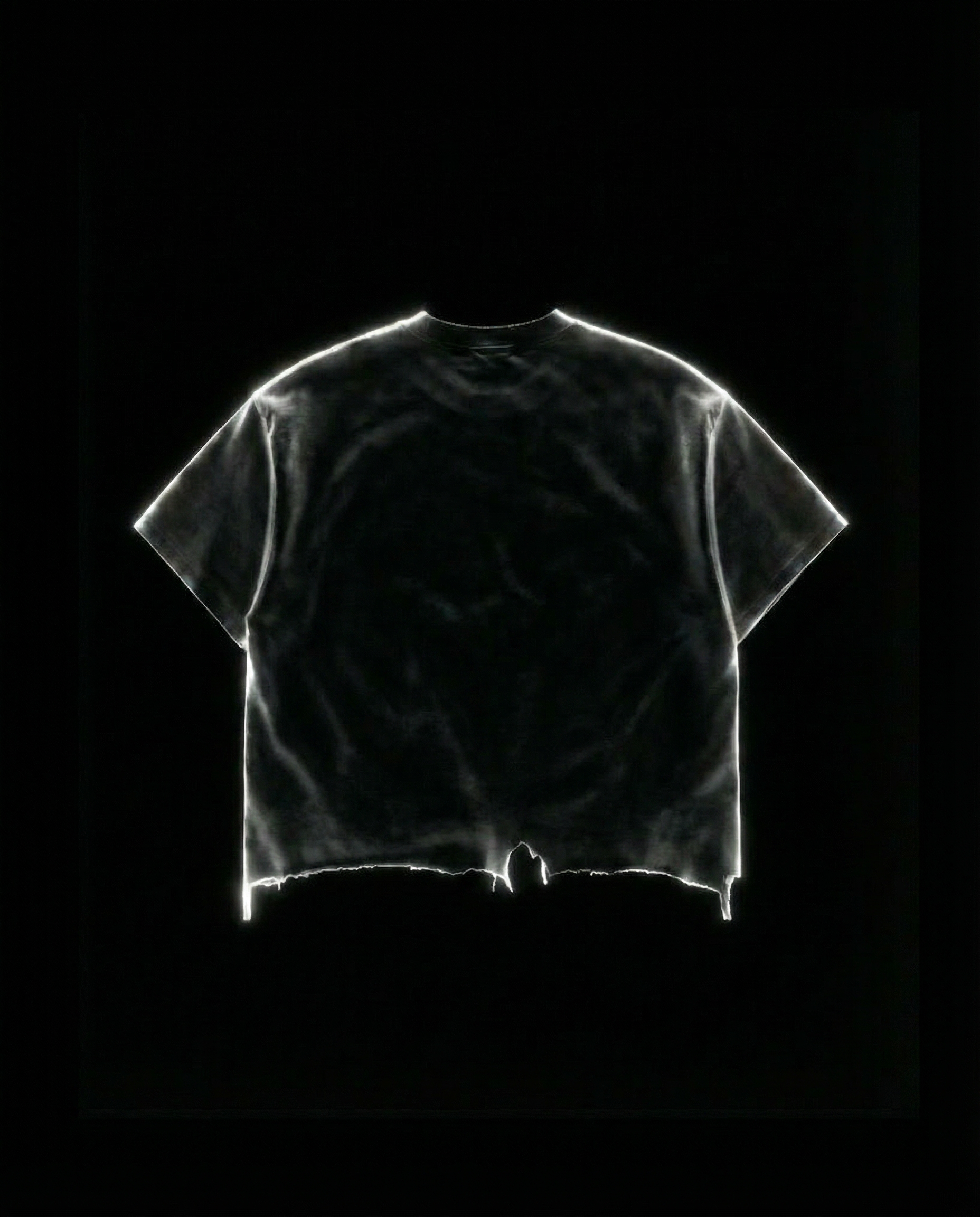 K-02 VINTAGE WASH BOXY DISTRESSED T-SHIRT - Black