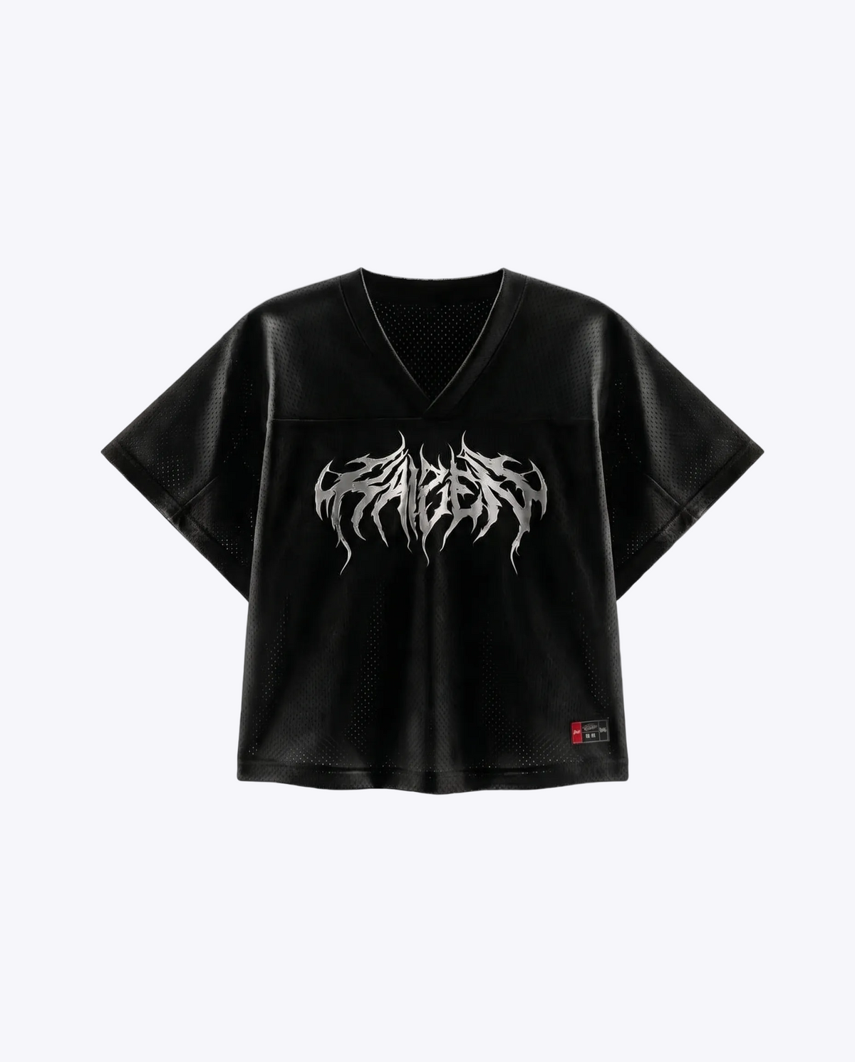 K-01 BOXY OVERSIZE VARSITY MESH SHIRT  - BLACK