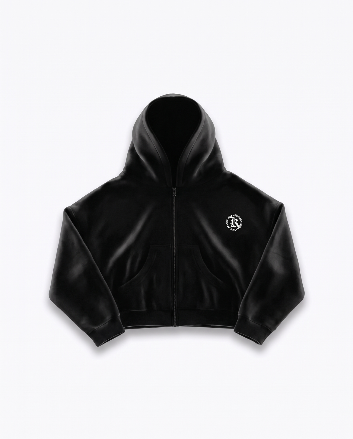 K-01 OG SET OVERSIZE BOXY FIT FULL-ZIP HOODIE  - BLACK