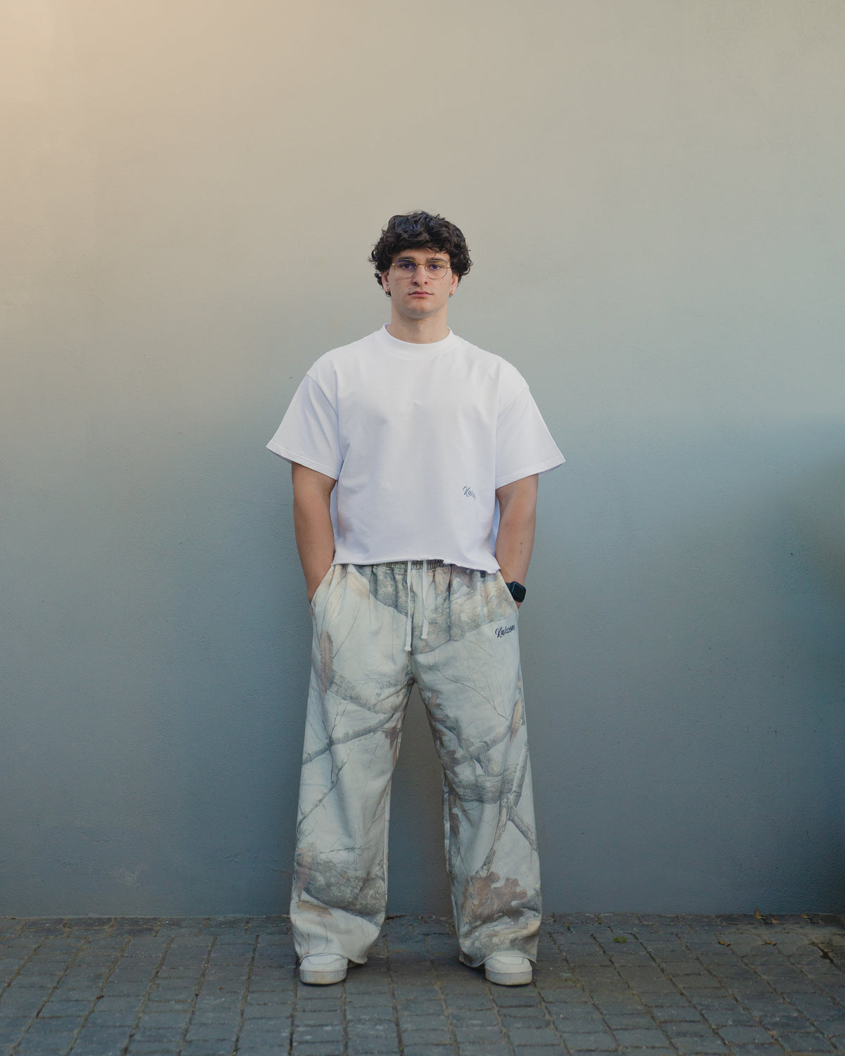 K-02 NO-CUFF TREE CAMO JOGGERS - ARCTIC WHITE