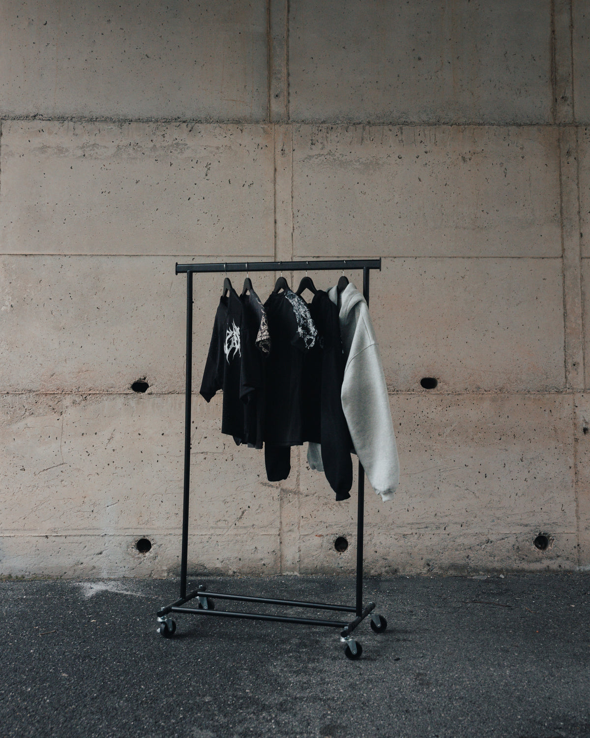 K-01 OG SET OVERSIZE BOXY FIT FULL-ZIP HOODIE  - BLACK