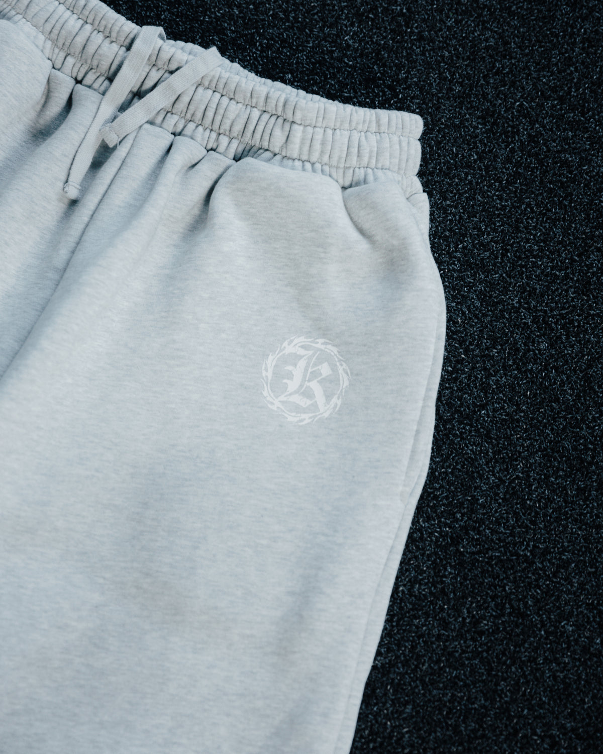 K-01 OG SET BAGGY NO-CUFF JOGGERS - HEATHERED GREY